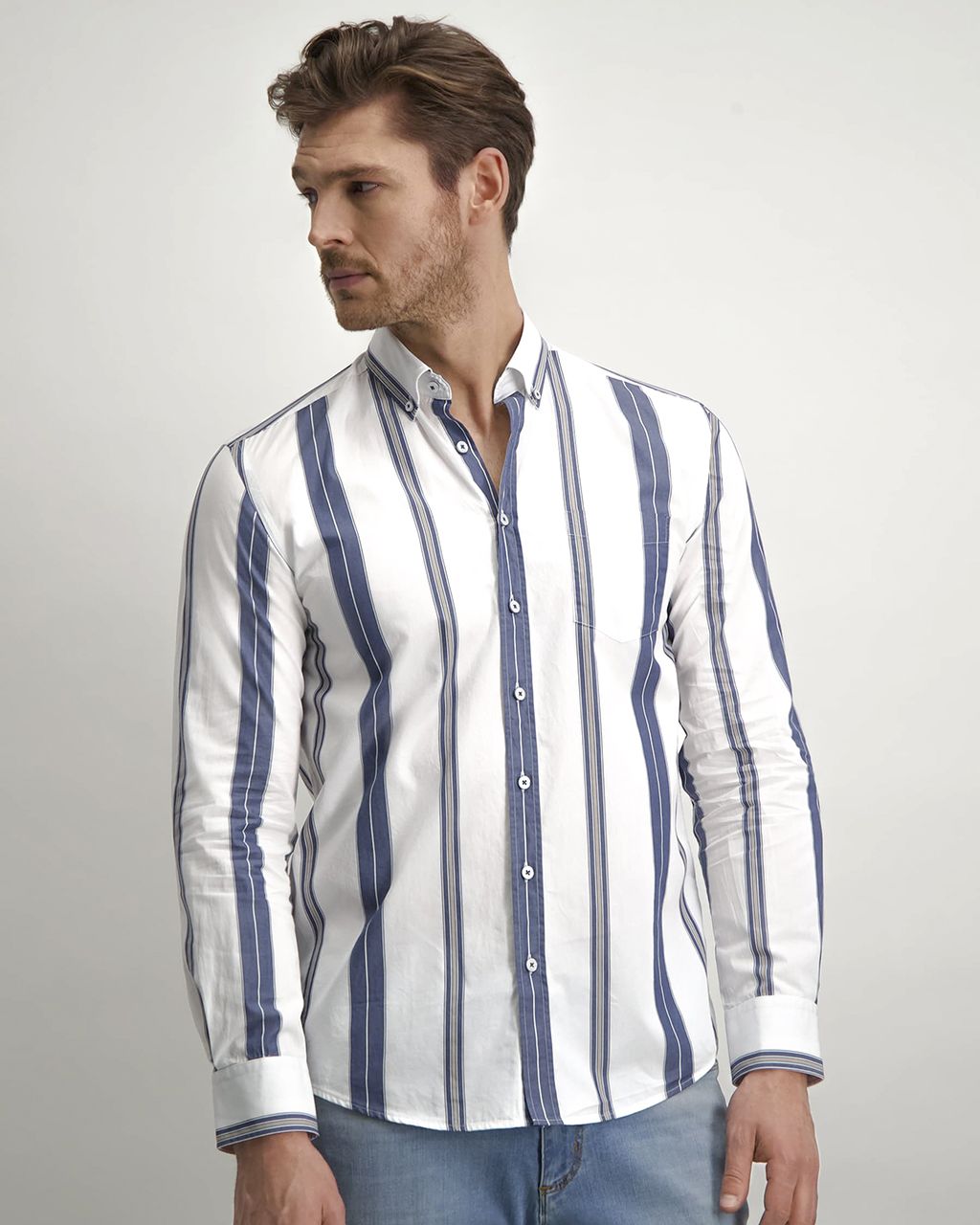 State of Art Casual Overhemd LM Blauw 075897-001-4XL