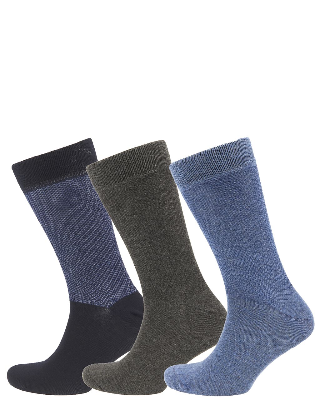 Campbell Classic Sokken 3-pack Ruit Middenblauw 076427-001-3942