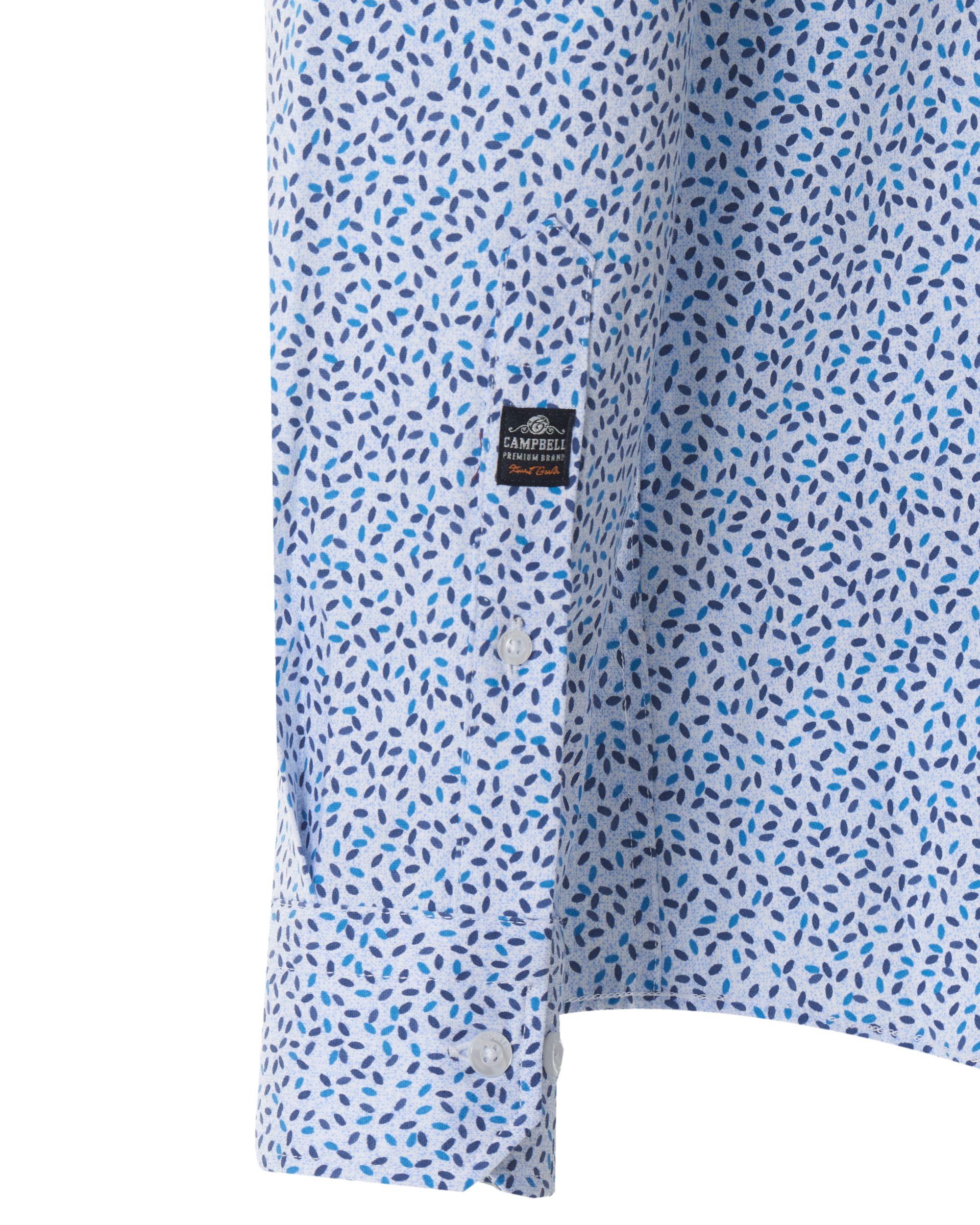 Campbell Casual Overhemd LM Blauw dessin 076482-001-L