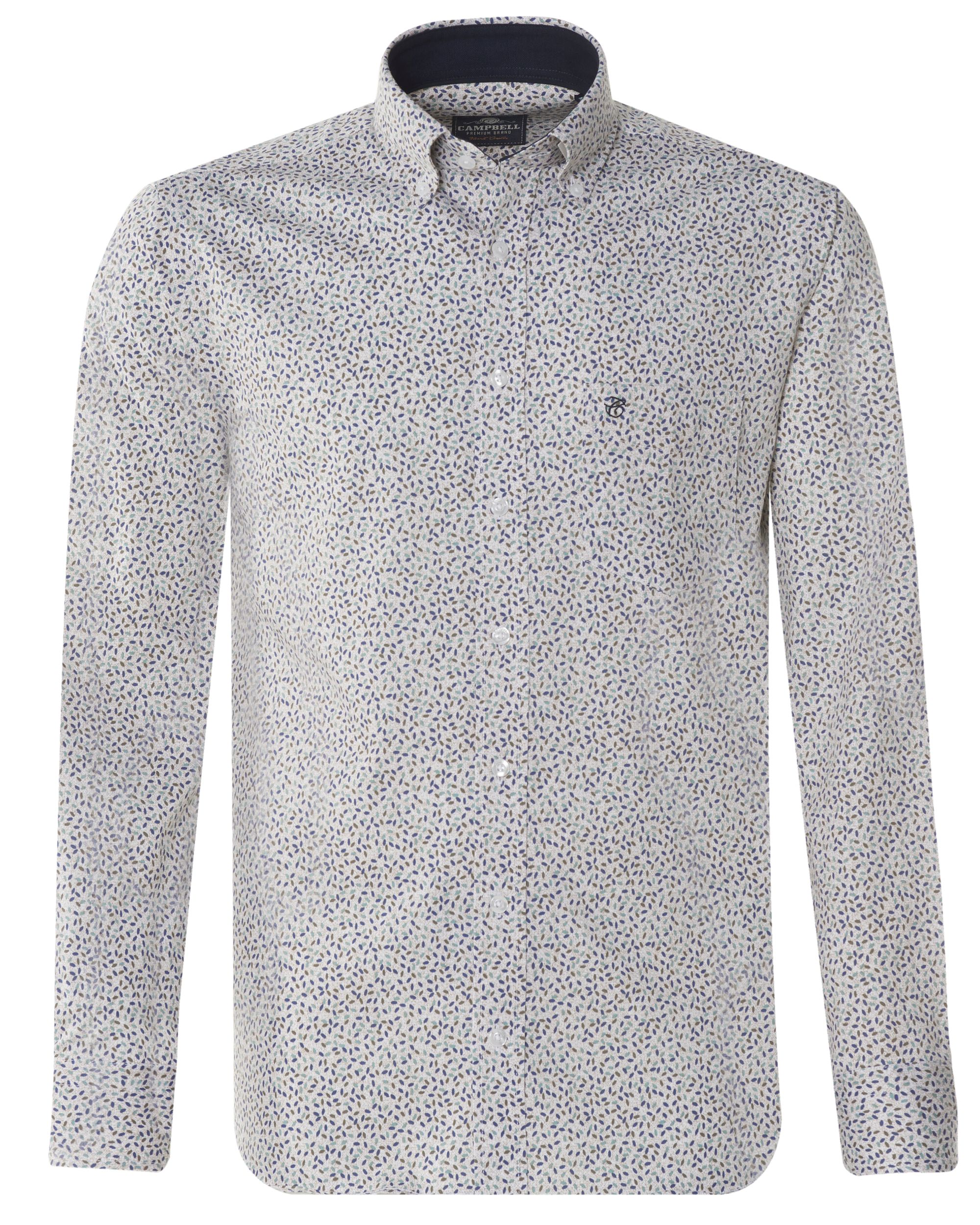Campbell Casual Overhemd LM Groen dessin 076482-002-L