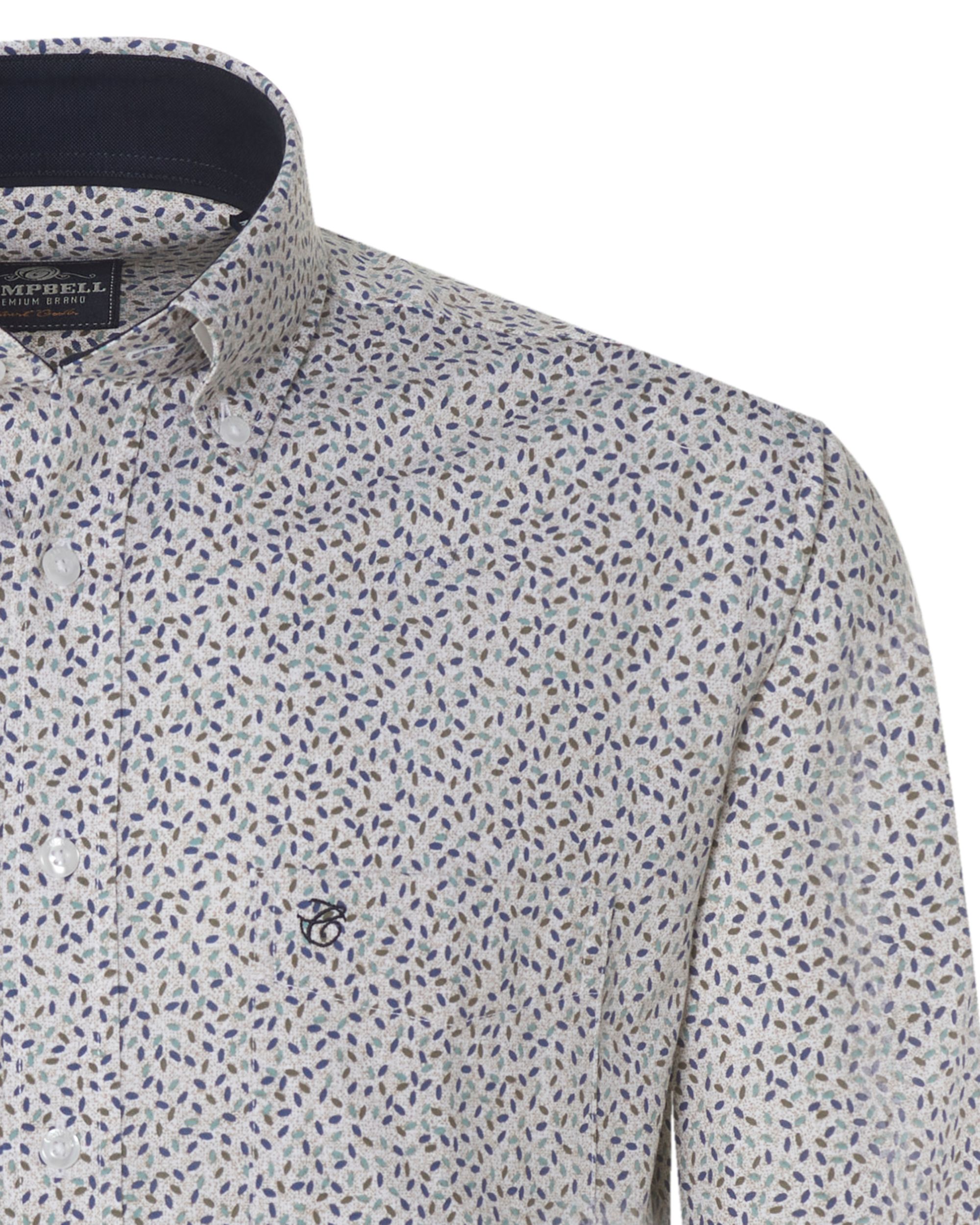 Campbell Casual Overhemd LM Groen dessin 076482-002-L