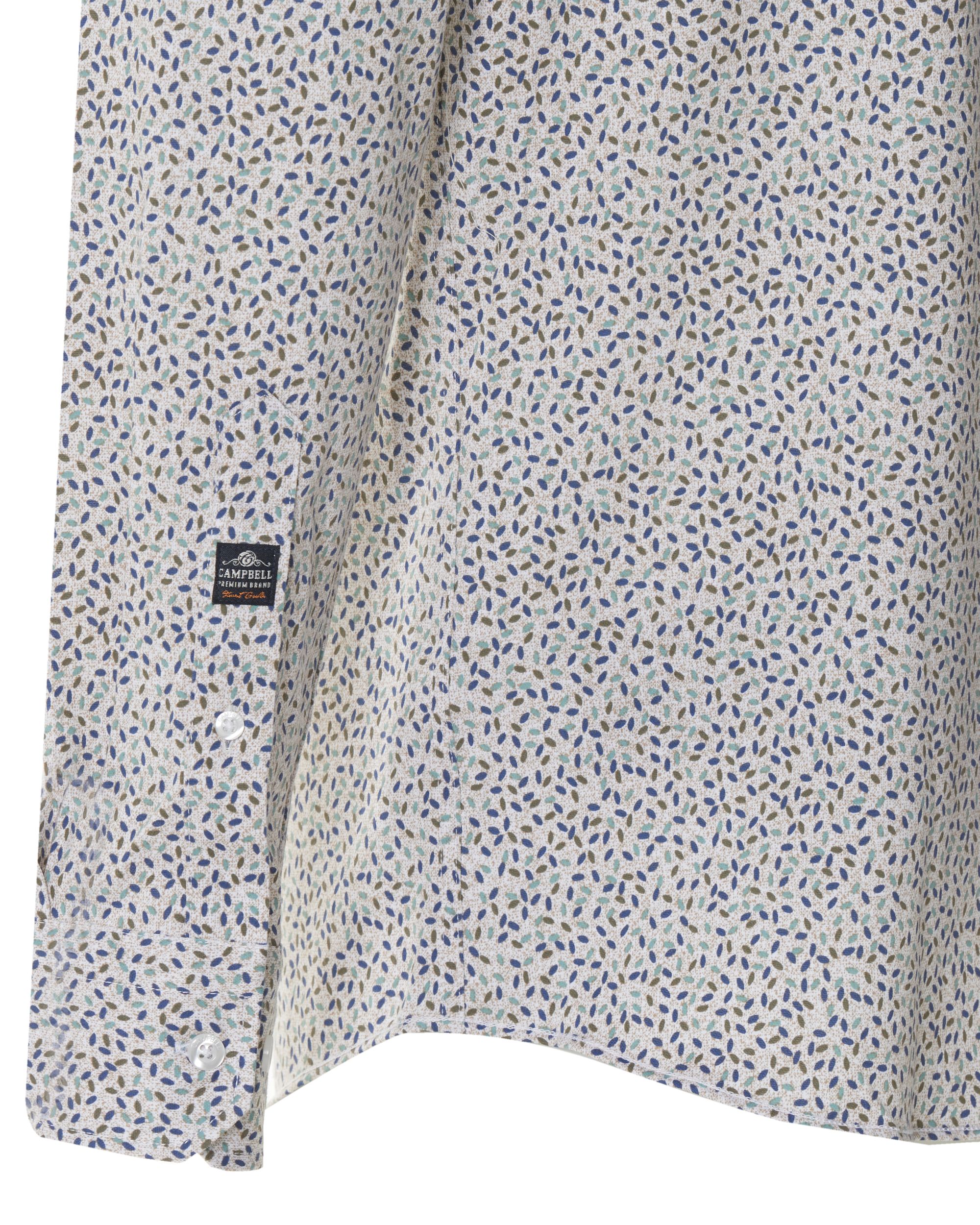 Campbell Casual Overhemd LM Groen dessin 076482-002-L