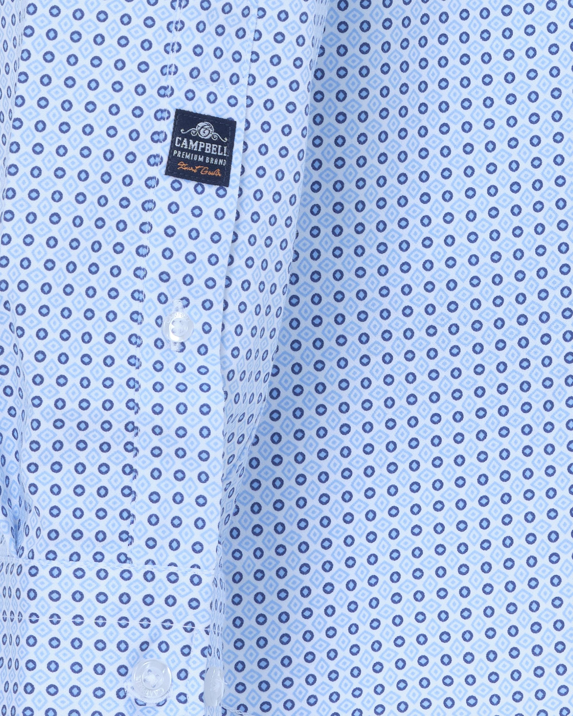 Campbell Casual Overhemd LM Middenblauw dessin 076482-004-L