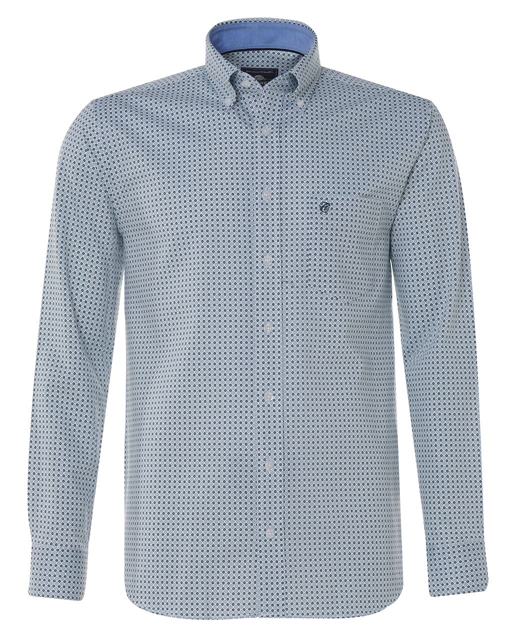 Campbell Casual Overhemd LM Lichtgroen dessin 076482-005-L