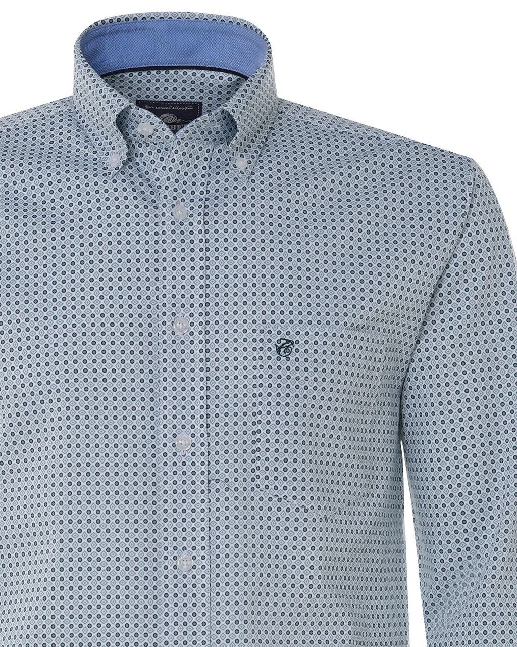 Campbell Casual Overhemd LM Lichtgroen dessin 076482-005-L