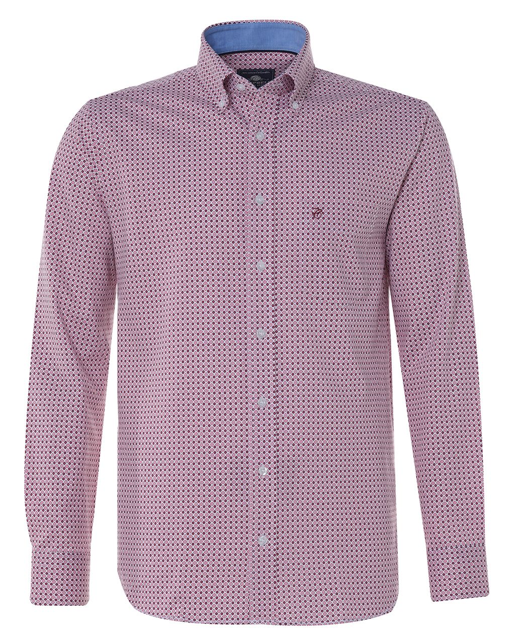 Campbell Casual Overhemd LM Roze print 076482-006-L