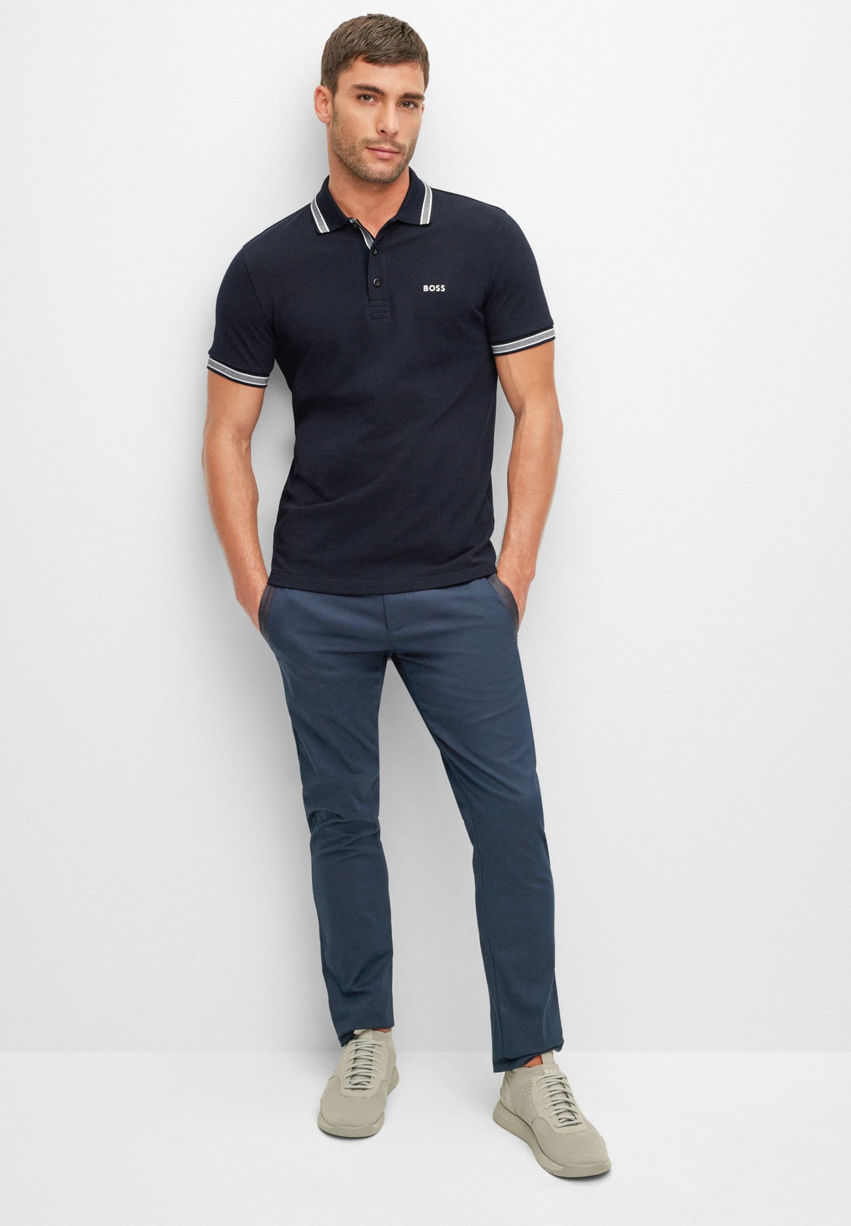 Hugo Boss Leisure Paddy Polo KM Donker blauw 076745-001-L