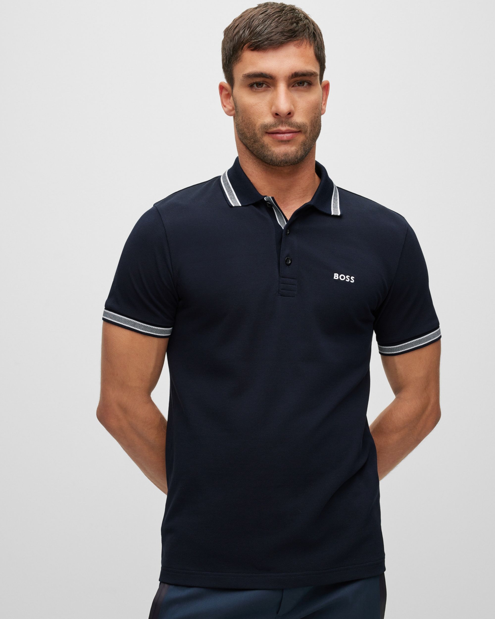 Hugo Boss Leisure Paddy Polo KM Donker blauw 076745-001-L