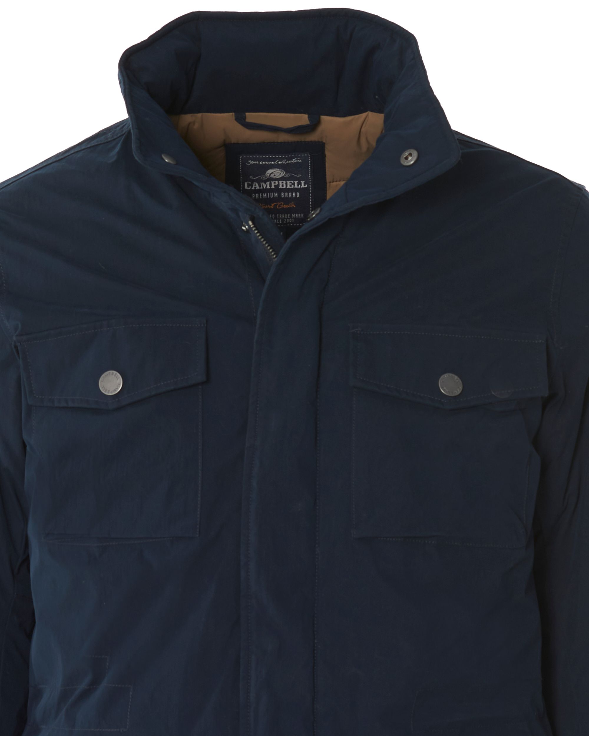 Campbell Classic Charleston Gewatteerde jas Donkerblauw uni 077551-002-L
