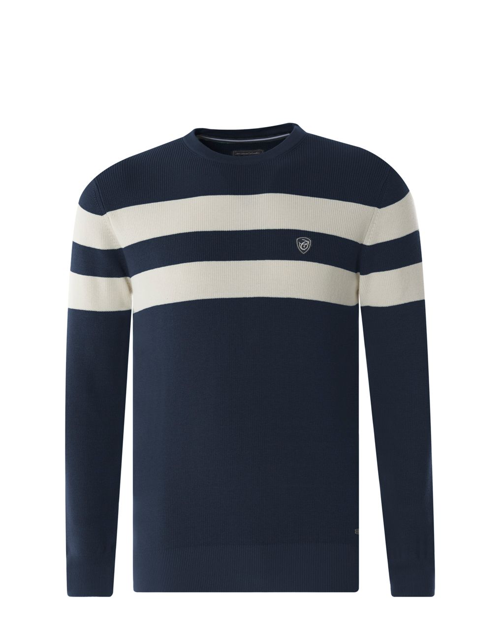 Campbell Wellington Trui ronde hals  Donkerblauw streep 077629-001-L