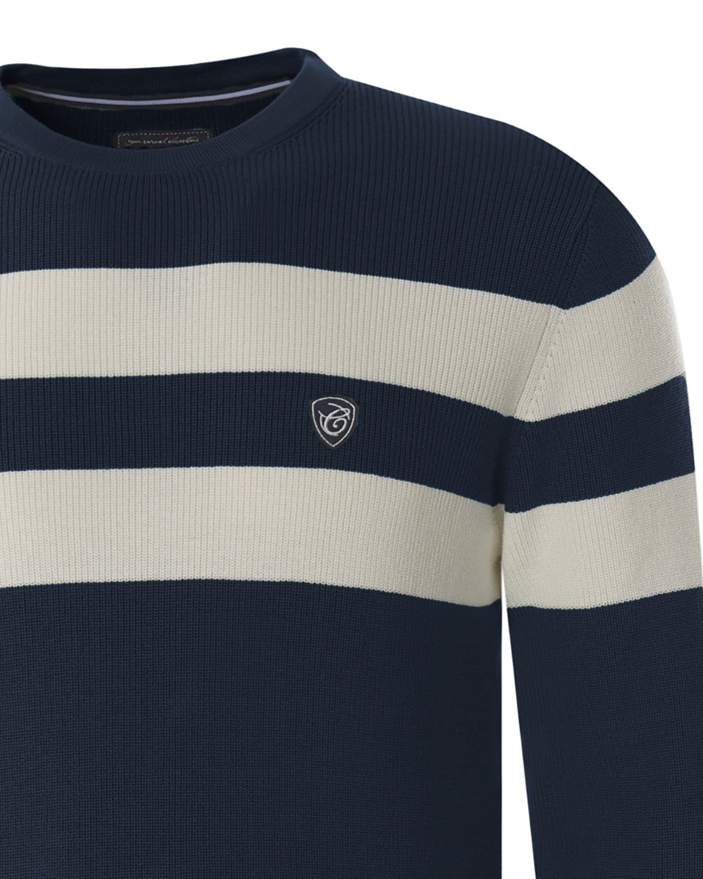 Campbell Wellington Trui ronde hals  Donkerblauw streep 077629-001-L