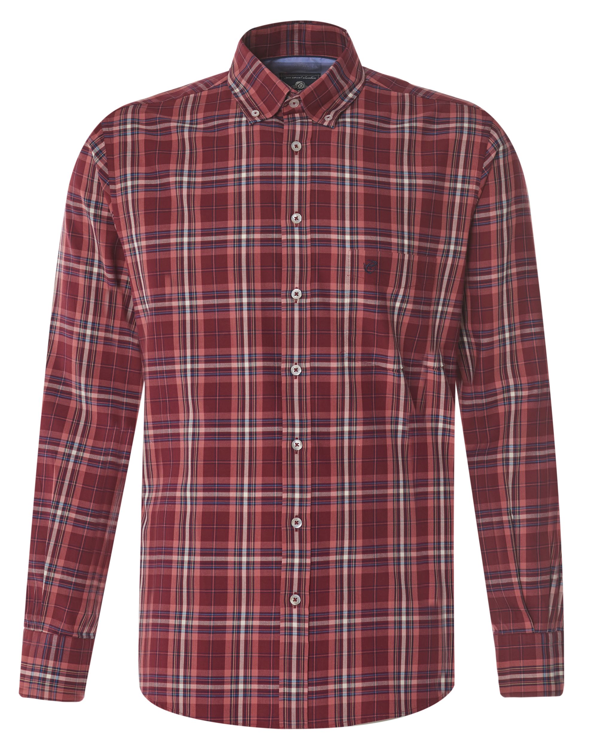 Campbell Casual Overhemd LM Rood grote ruit 077710-003-L