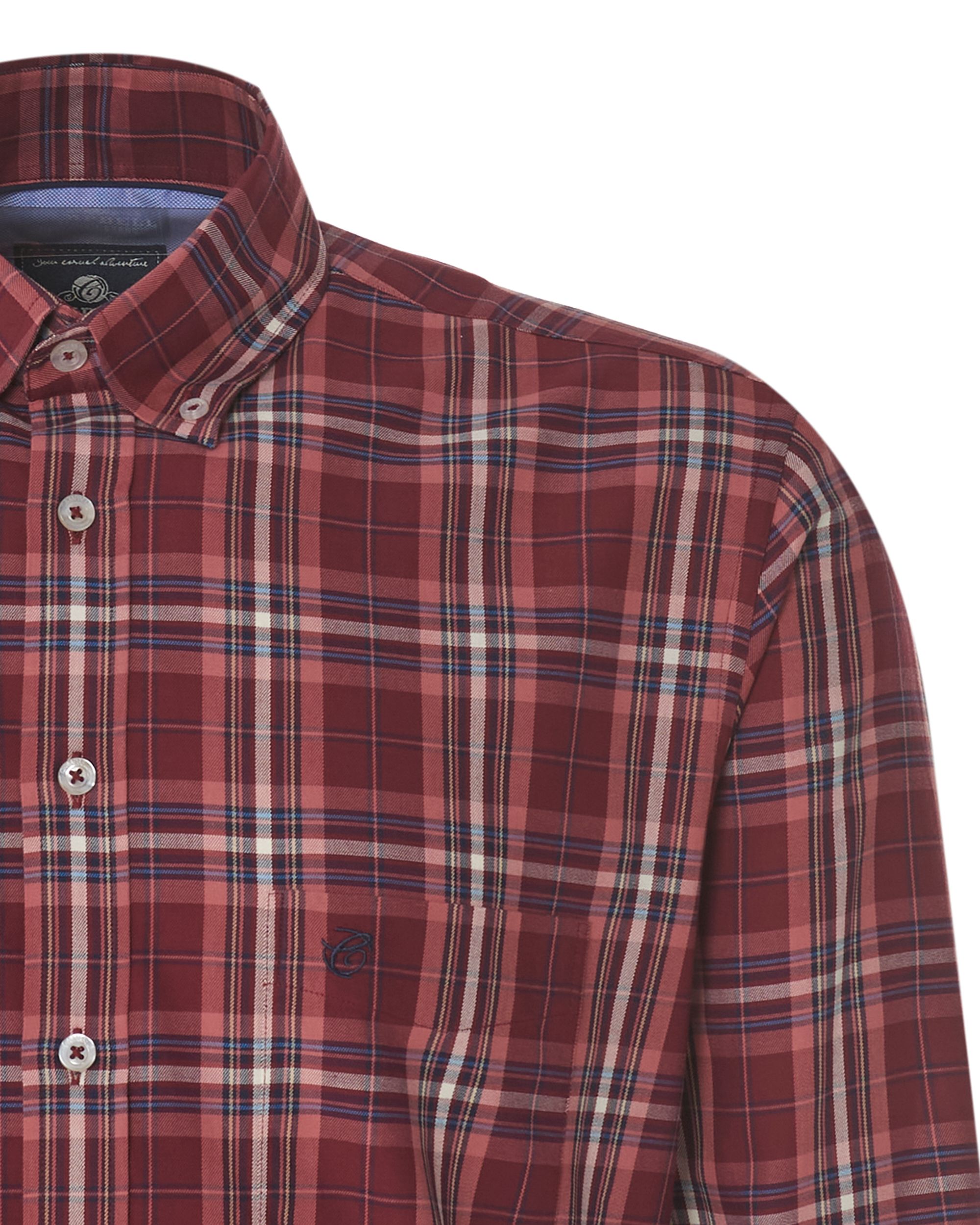 Campbell Casual Overhemd LM Rood grote ruit 077710-003-L