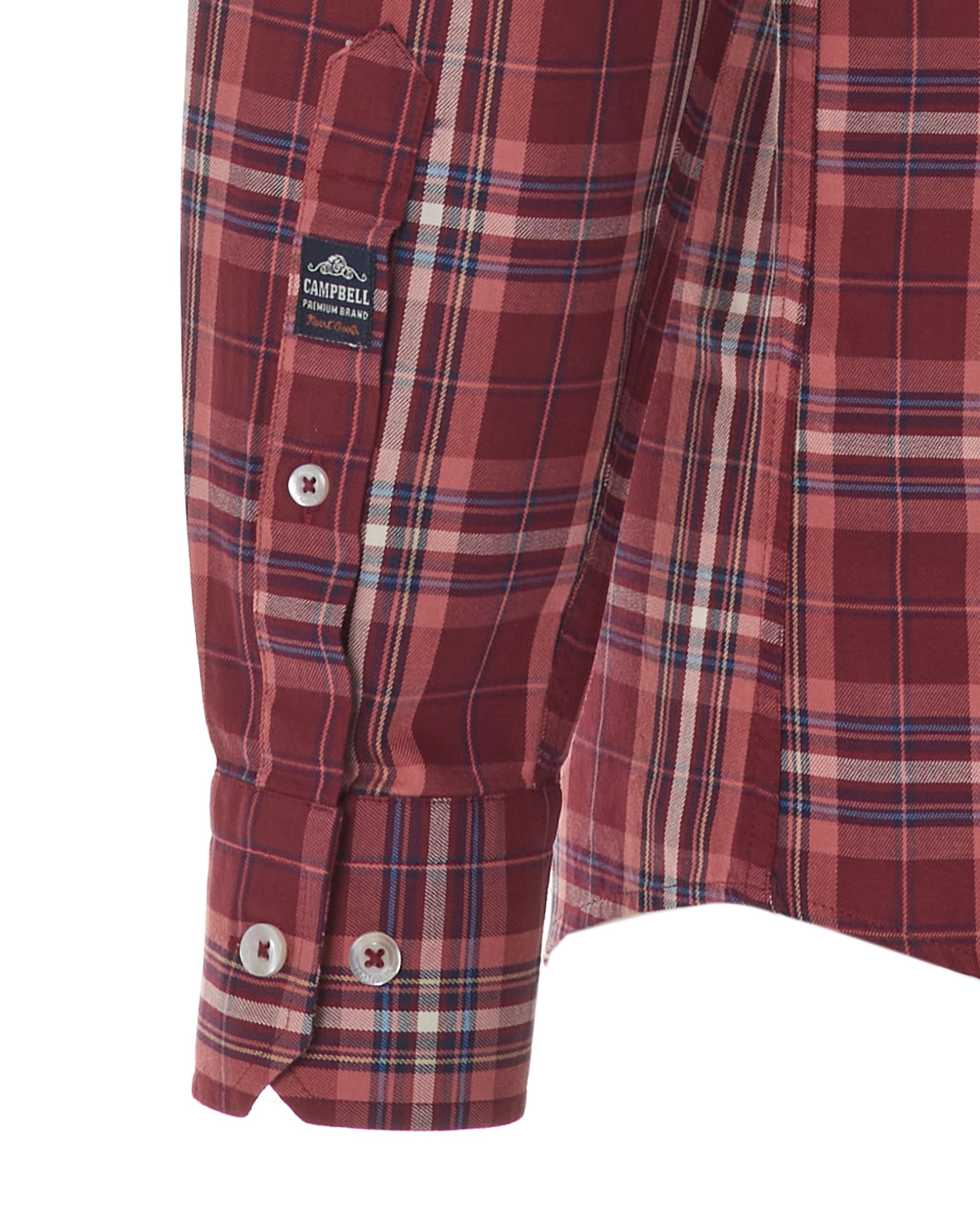 Campbell Casual Overhemd LM Rood grote ruit 077710-003-L