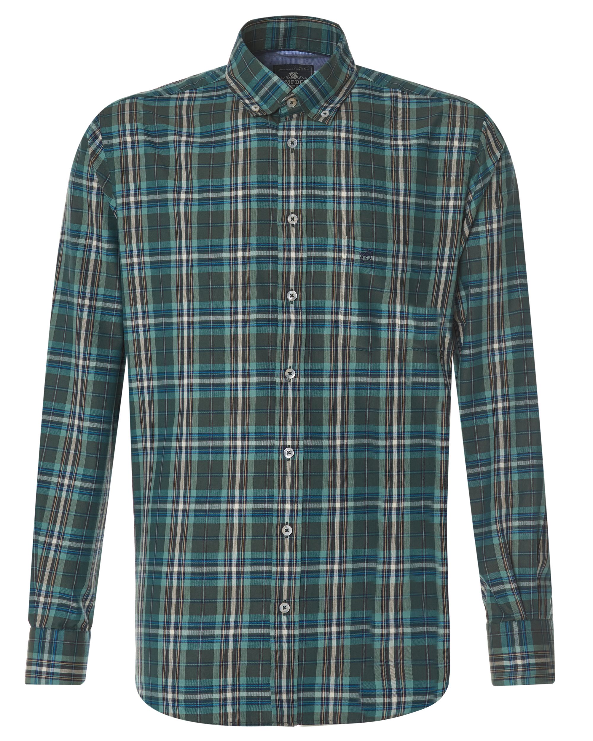 Campbell Casual Overhemd LM Donker groen grote ruit 077710-006-L