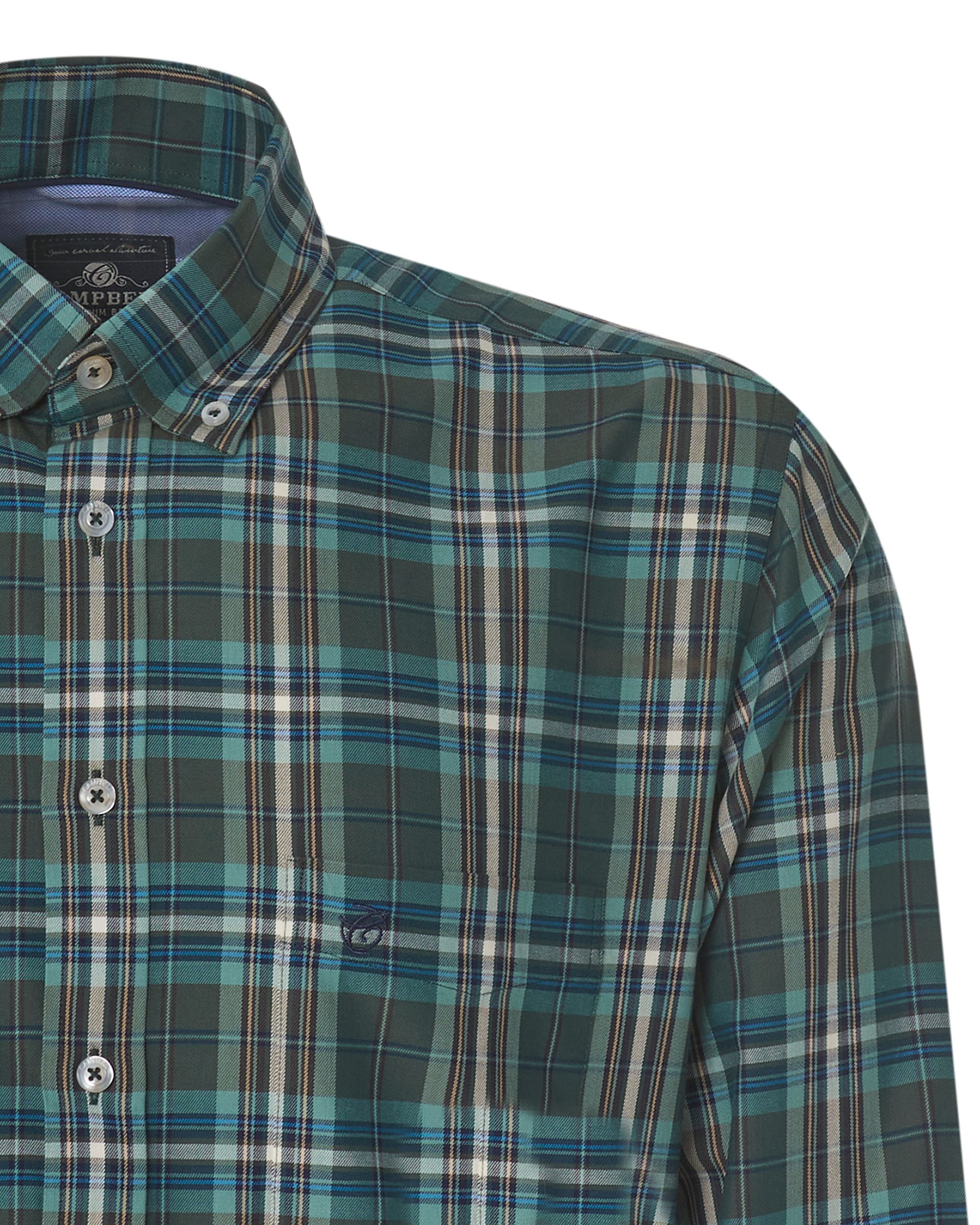 Campbell Casual Overhemd LM Donker groen grote ruit 077710-006-L
