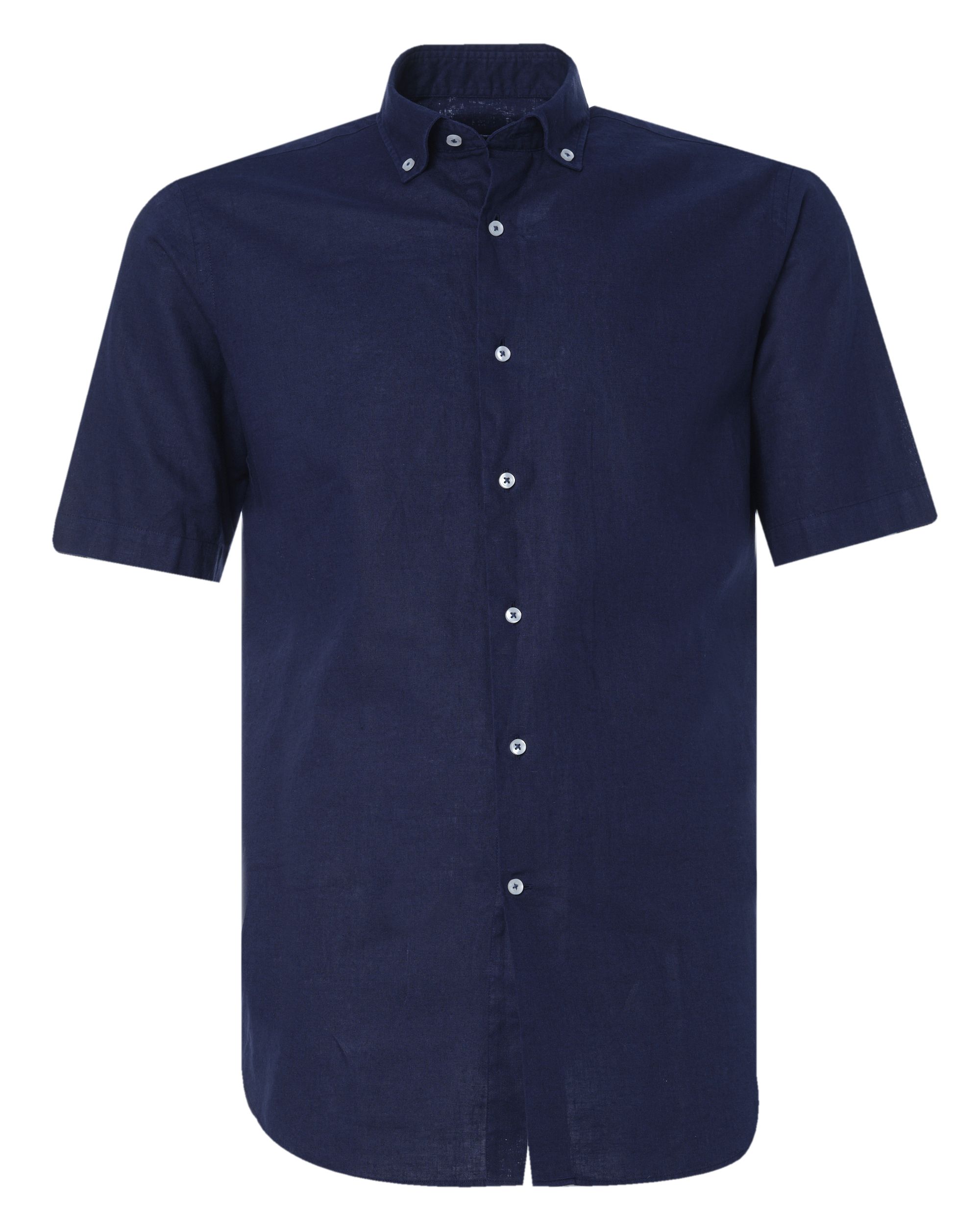 The BLUEPRINT Premium Casual Overhemd KM Donkerblauw uni 077930-002-L