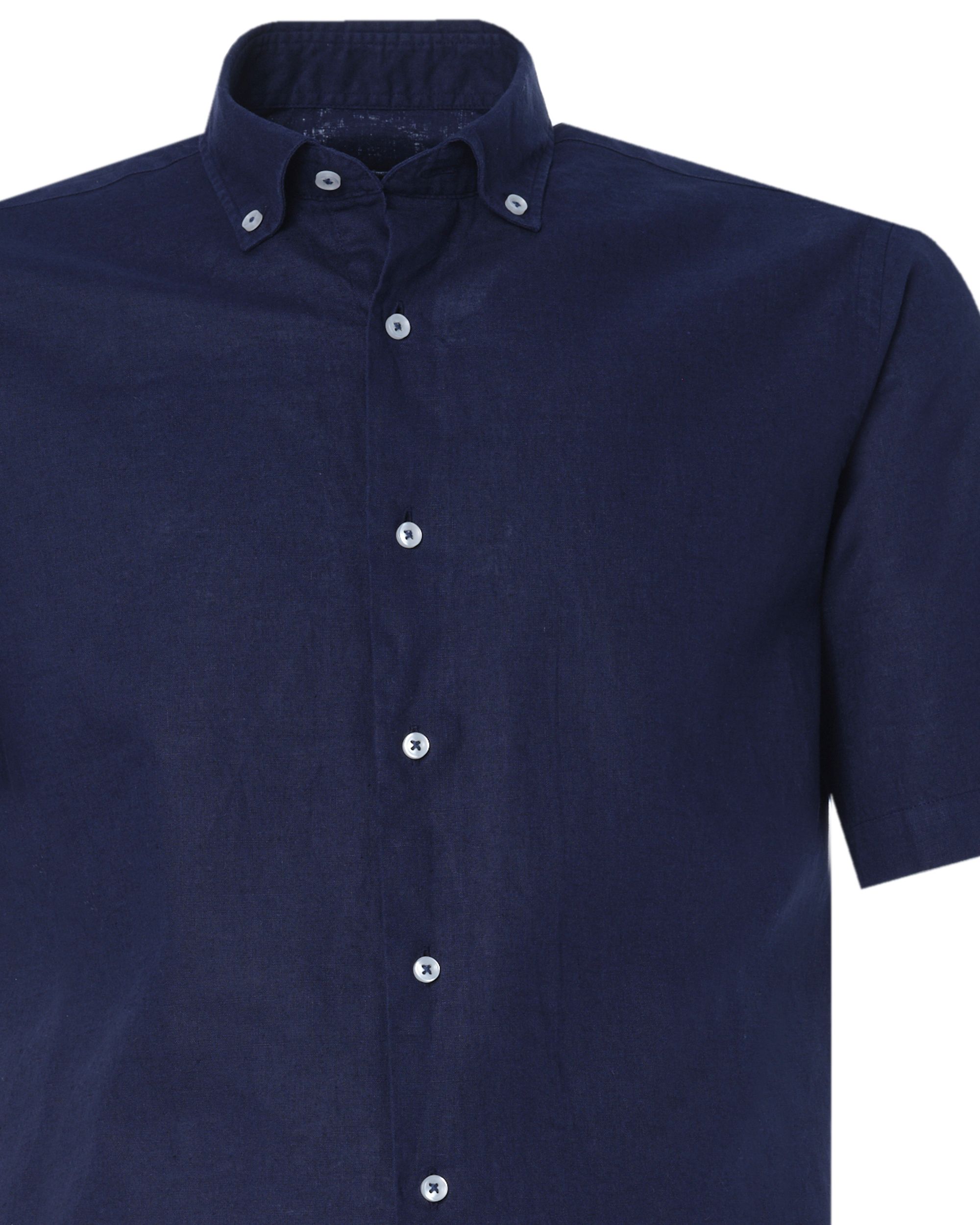 The BLUEPRINT Premium Casual Overhemd KM Donkerblauw uni 077930-002-L