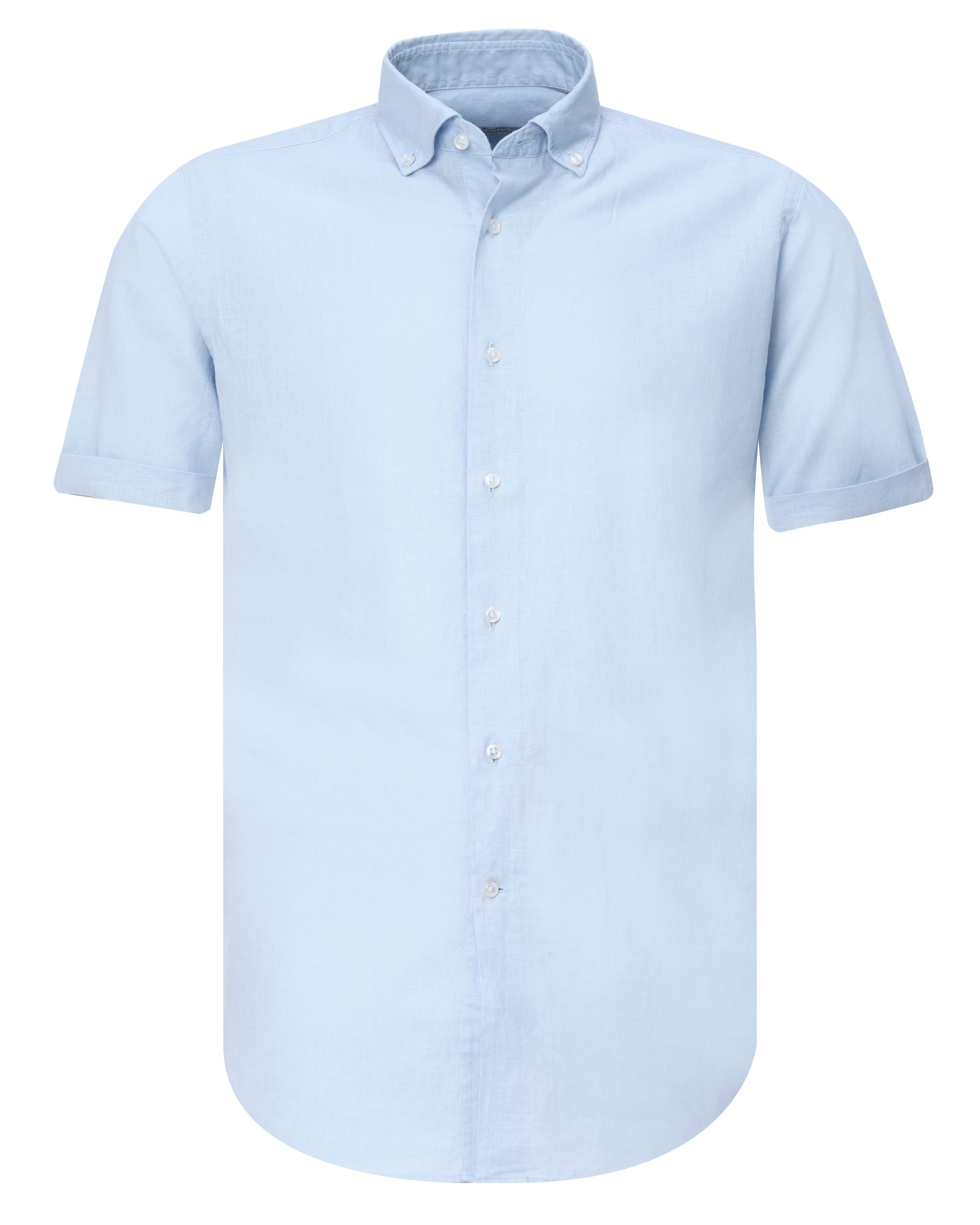 The BLUEPRINT Premium Casual Overhemd KM Lichtblauw uni 077930-005-L