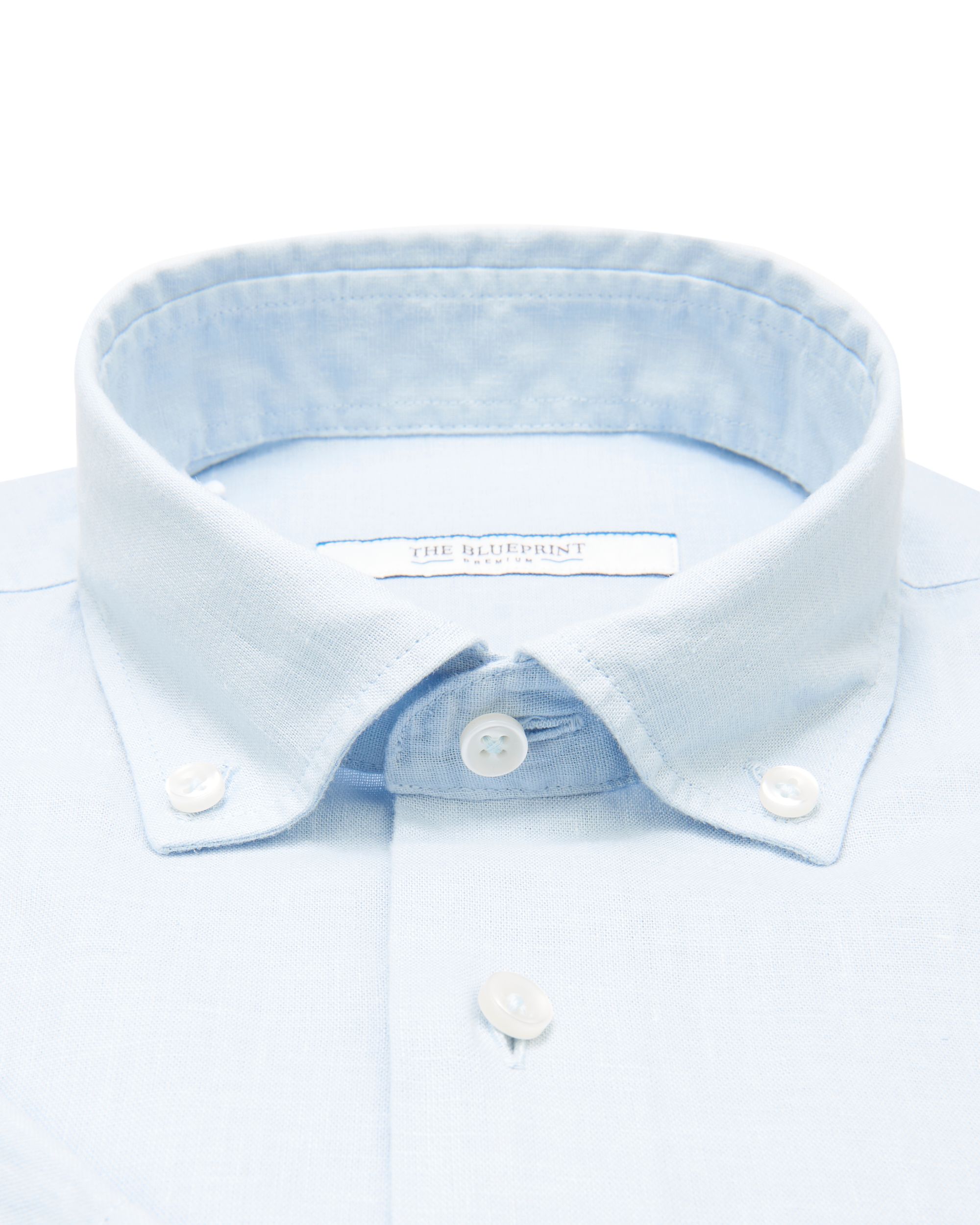 The BLUEPRINT Premium Casual Overhemd KM Lichtblauw uni 077930-005-L