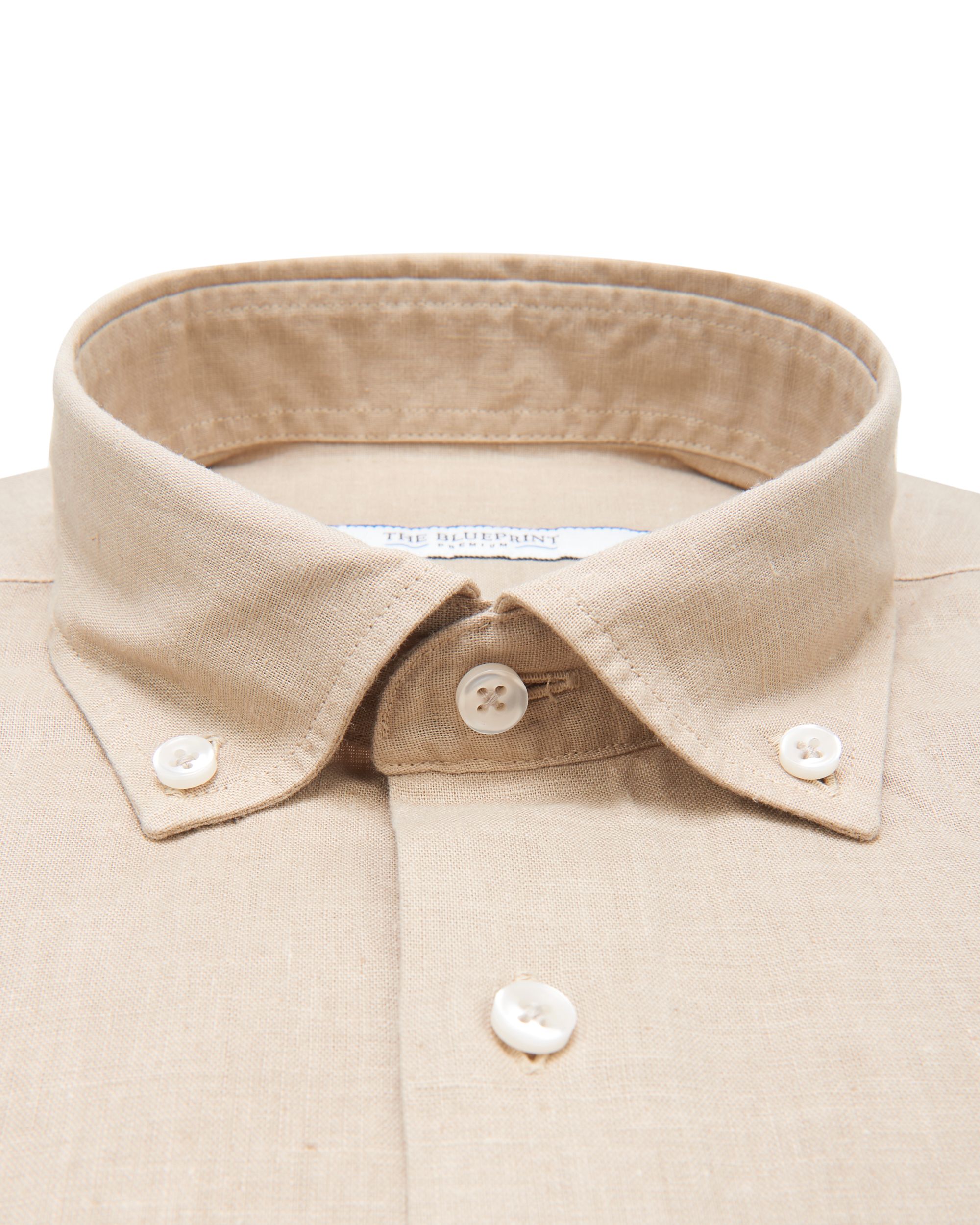 The BLUEPRINT Premium Casual Overhemd KM Lichtbeige uni 077930-006-L