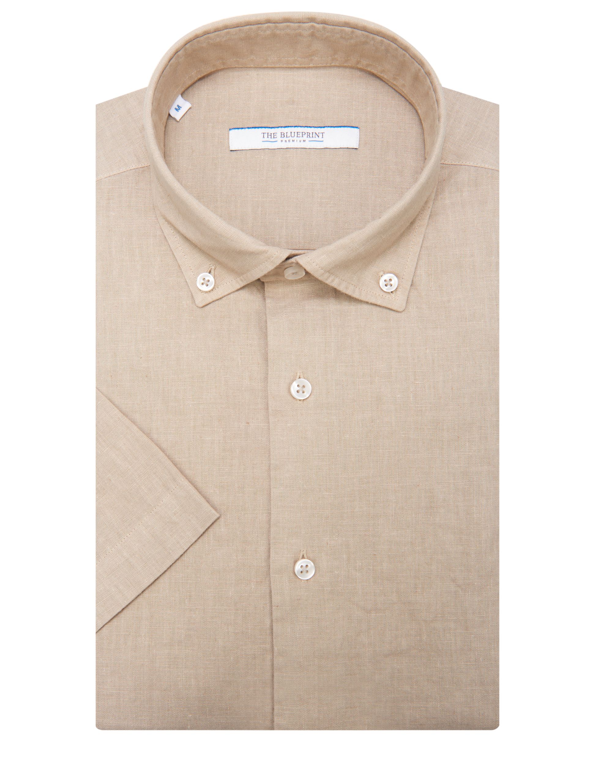 The BLUEPRINT Premium Casual Overhemd KM Lichtbeige uni 077930-006-L