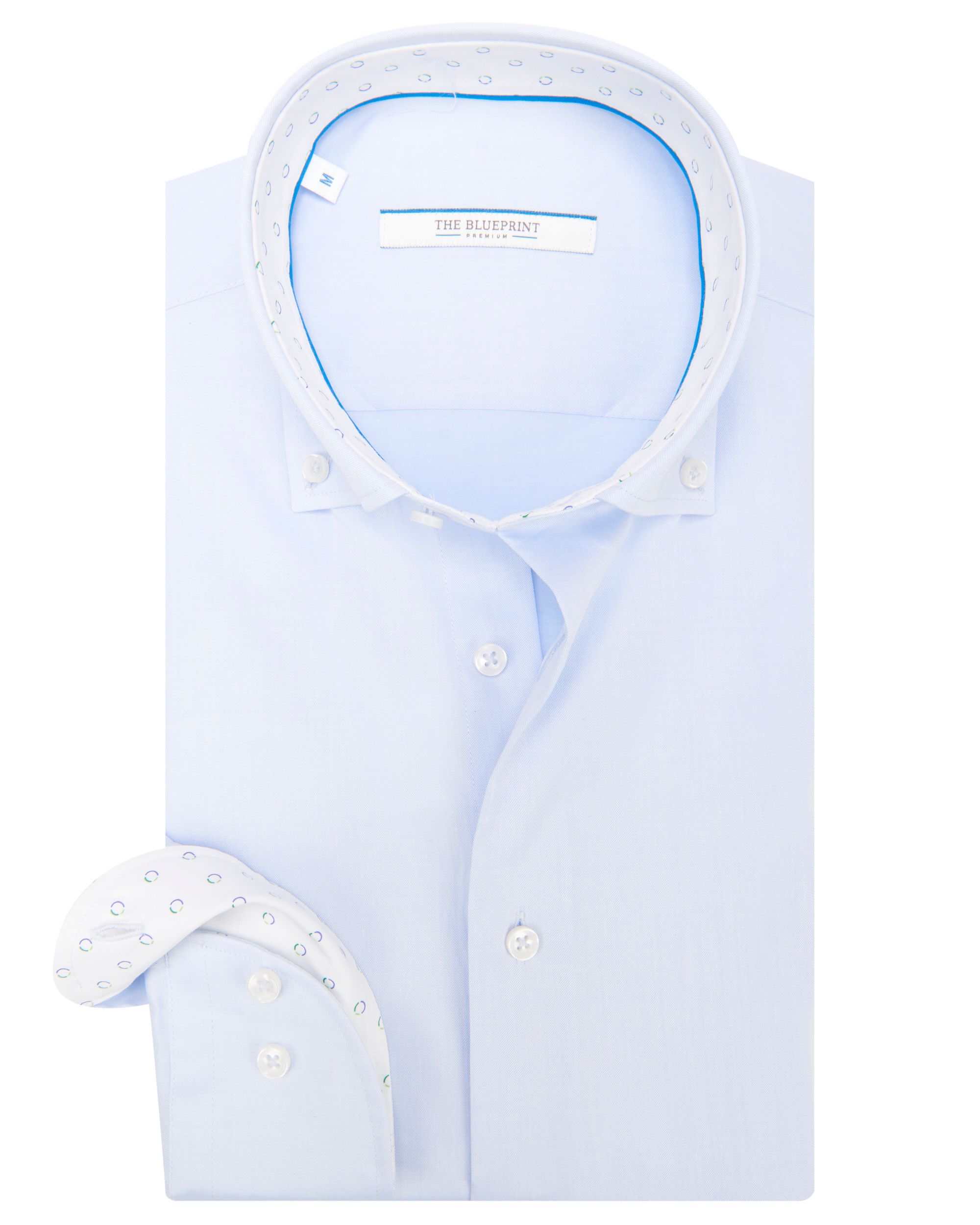 The BLUEPRINT Premium Trendy Overhemd LM Lichtblauw uni 078179-001-L