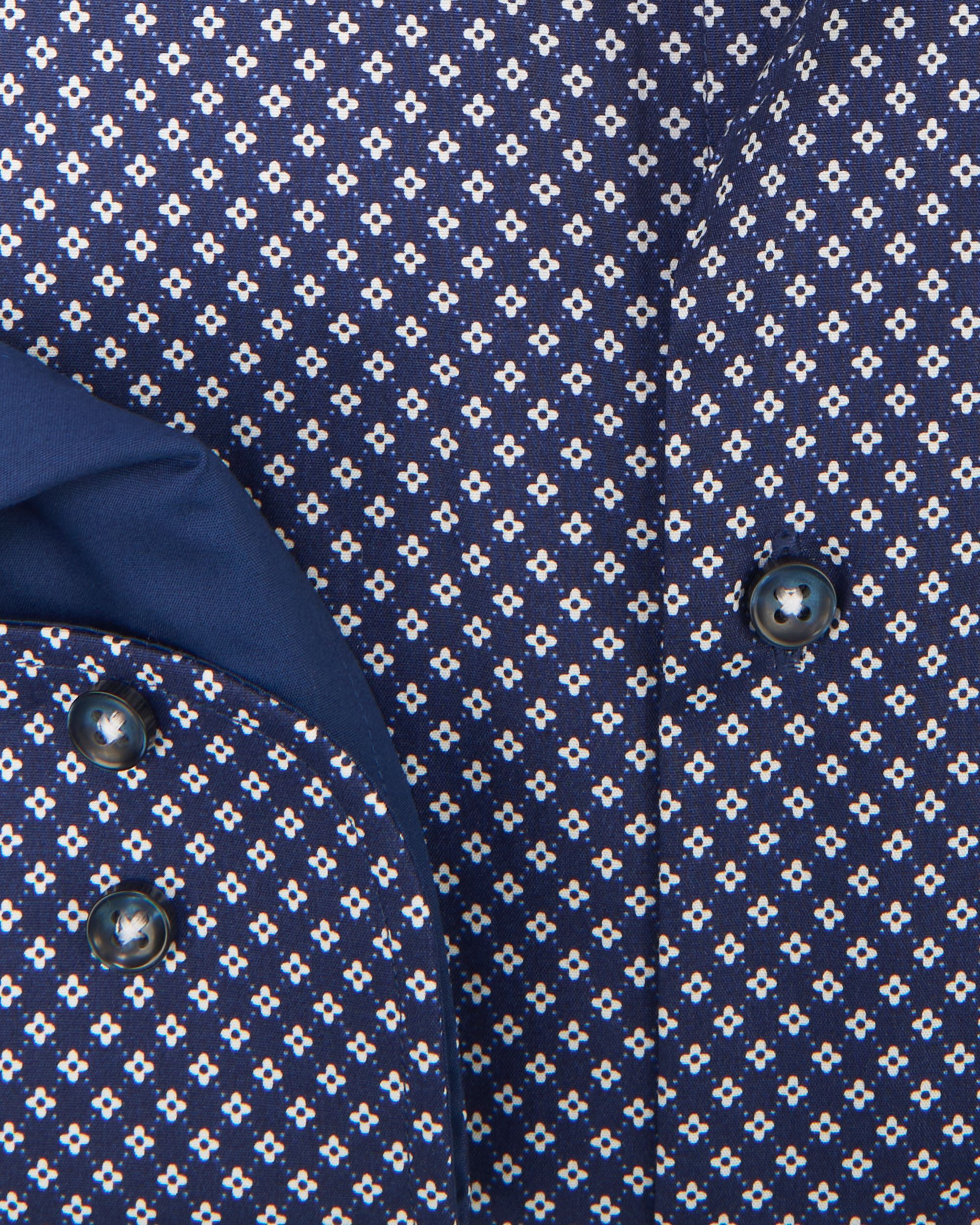The BLUEPRINT Premium Trendy Overhemd LM Donkerblauw dessin 078184-001-L
