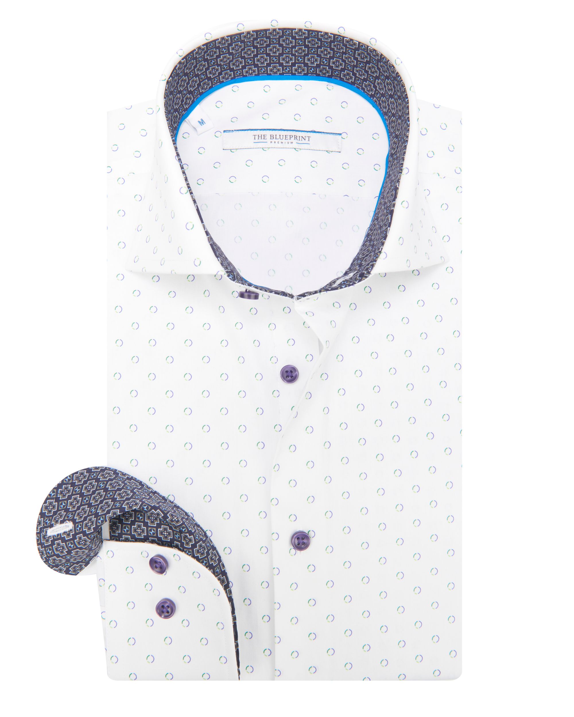 The BLUEPRINT Premium Trendy Overhemd LM Blauw stip  078186-001-L