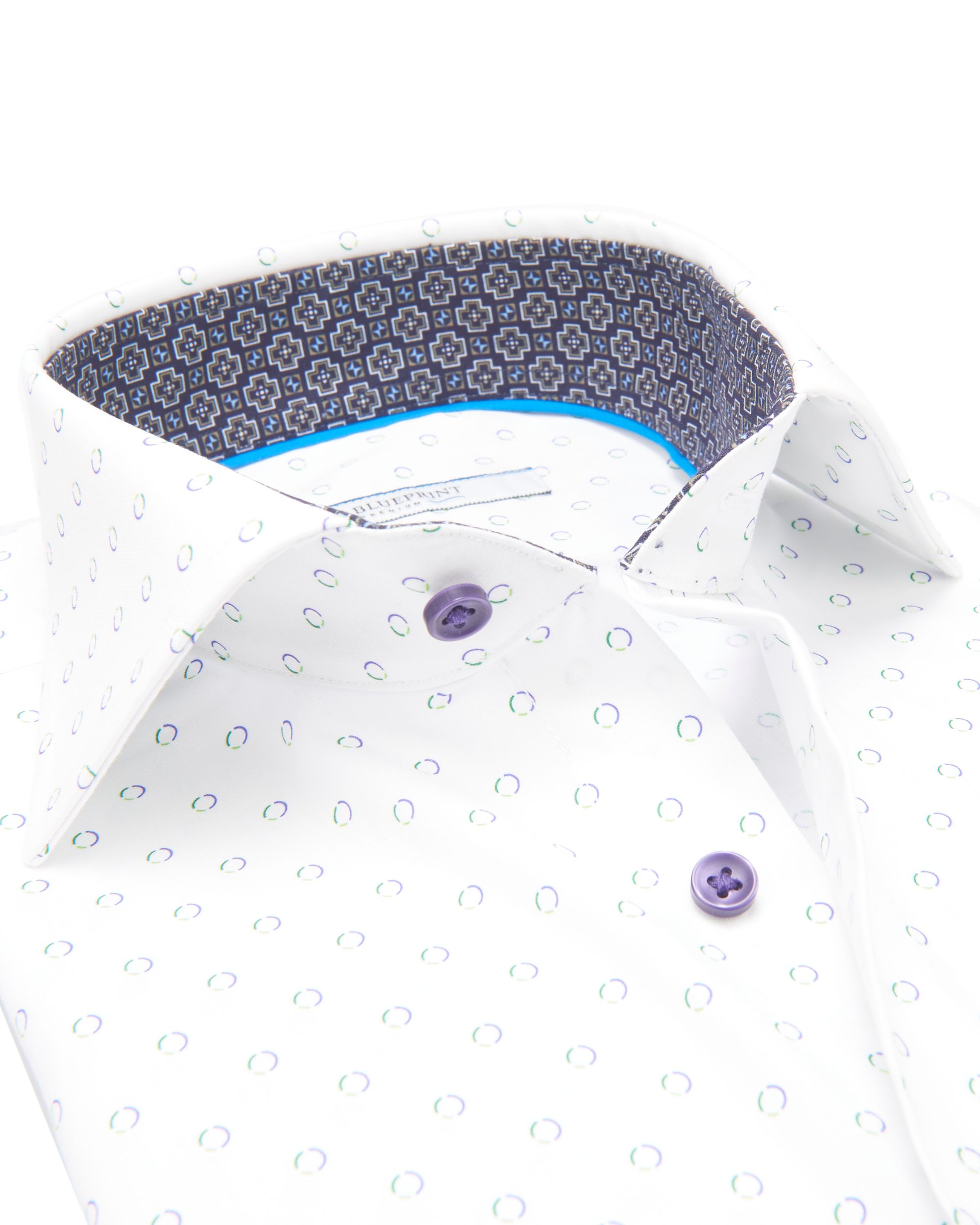 The BLUEPRINT Premium Trendy Overhemd LM Blauw stip 078186-001-L