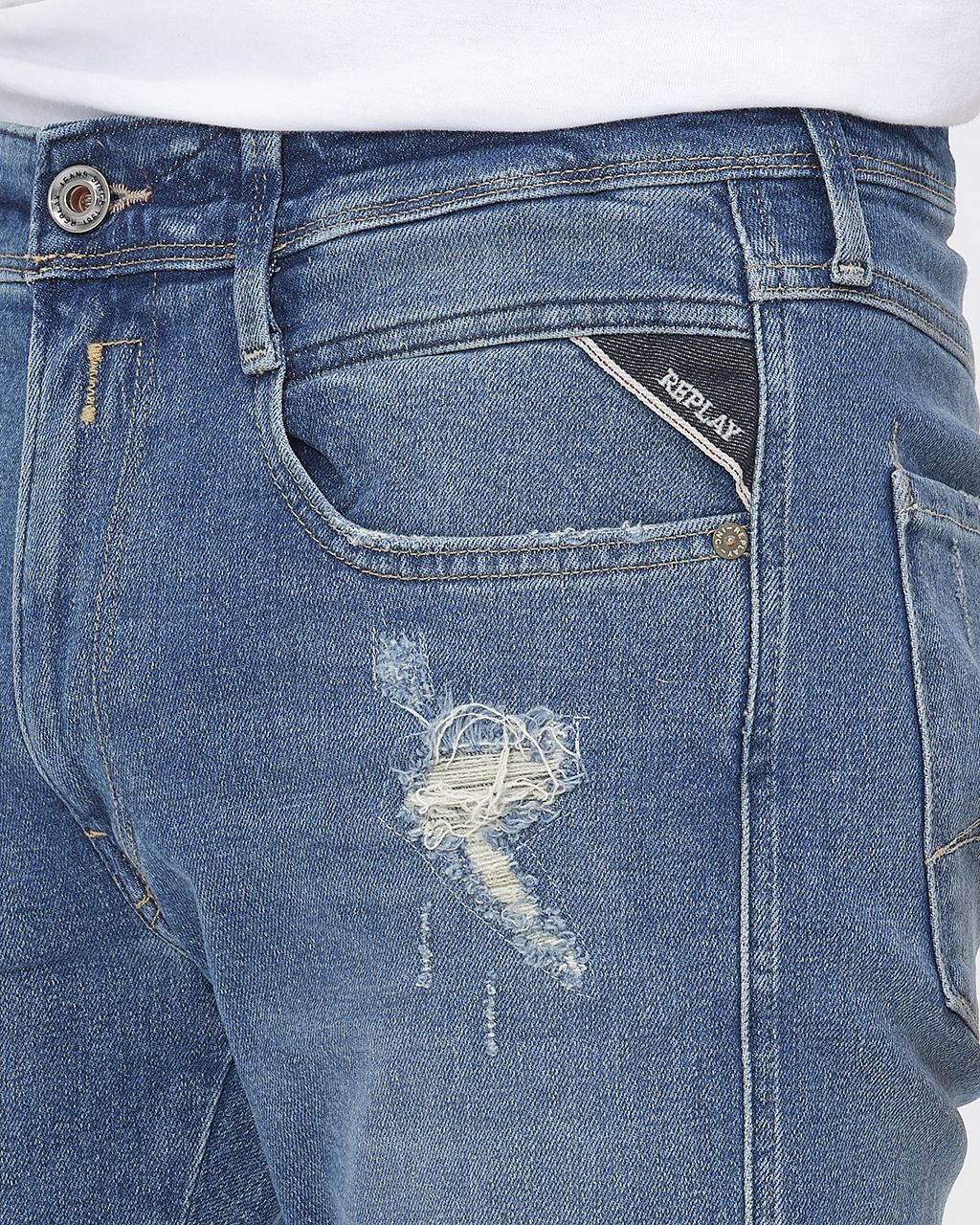 Replay Bronny Aged Jeans Blauw 078300-001-29/32