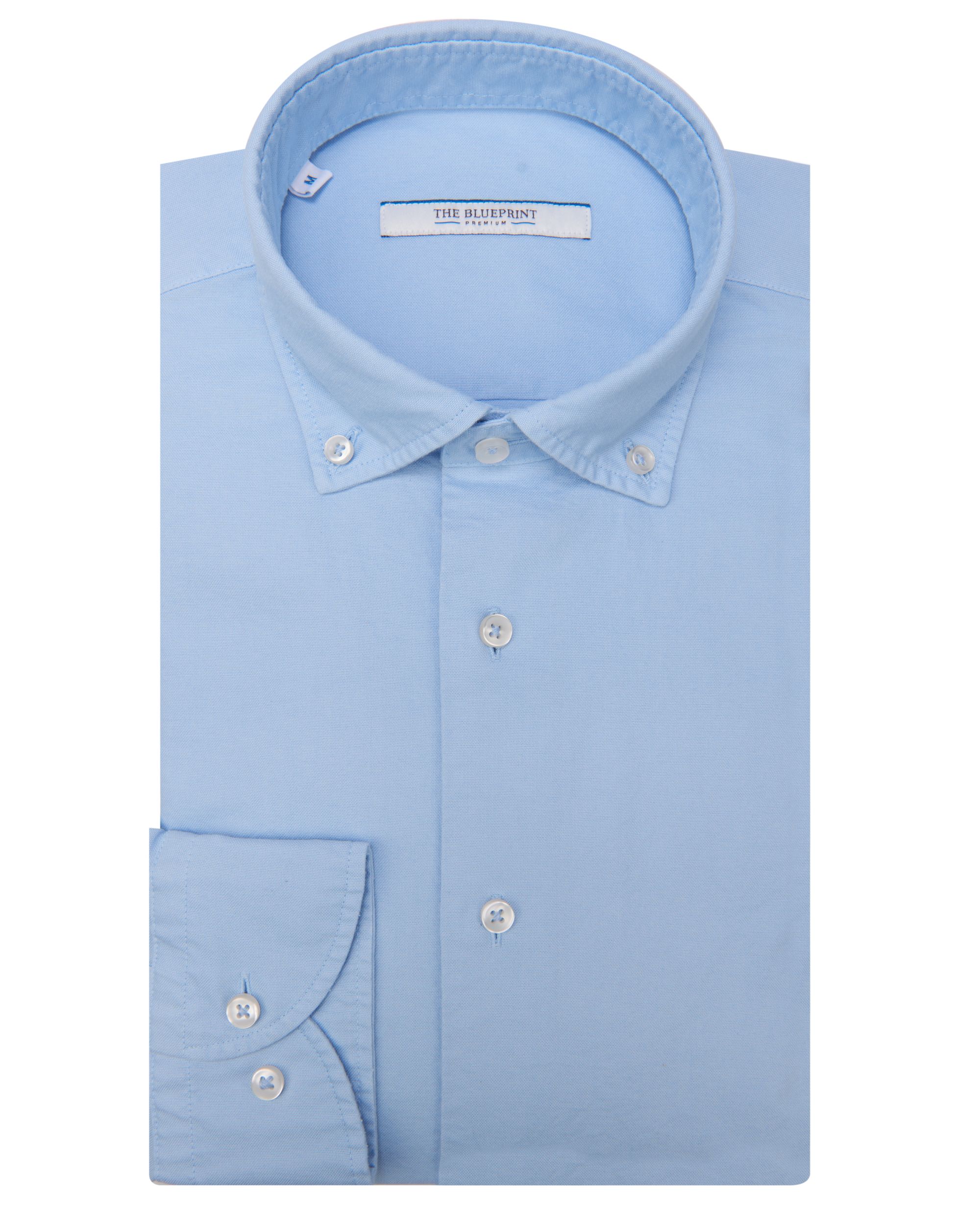 The BLUEPRINT Premium Trendy Overhemd LM Lichtblauw uni 078401-004-L