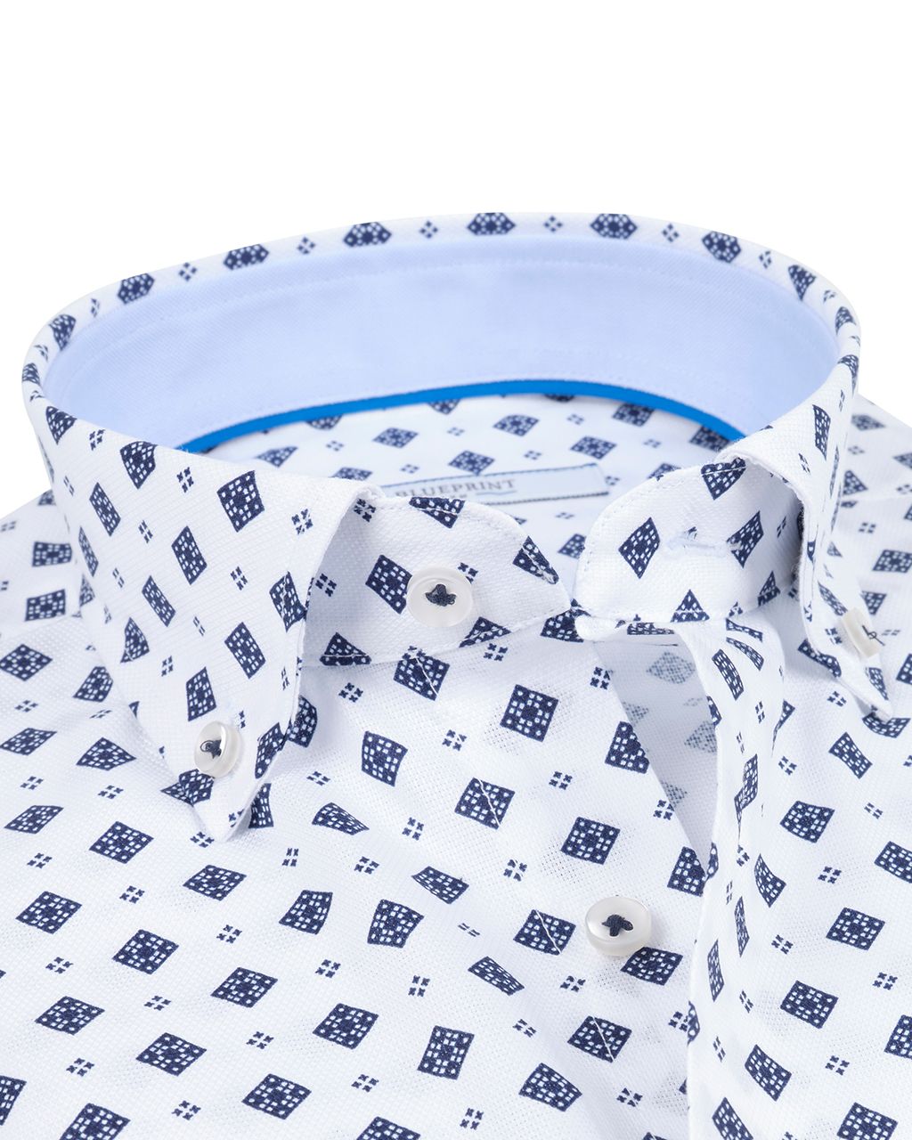 The BLUEPRINT Premium Trendy Overhemd LM Wit dessin 078405-001-L