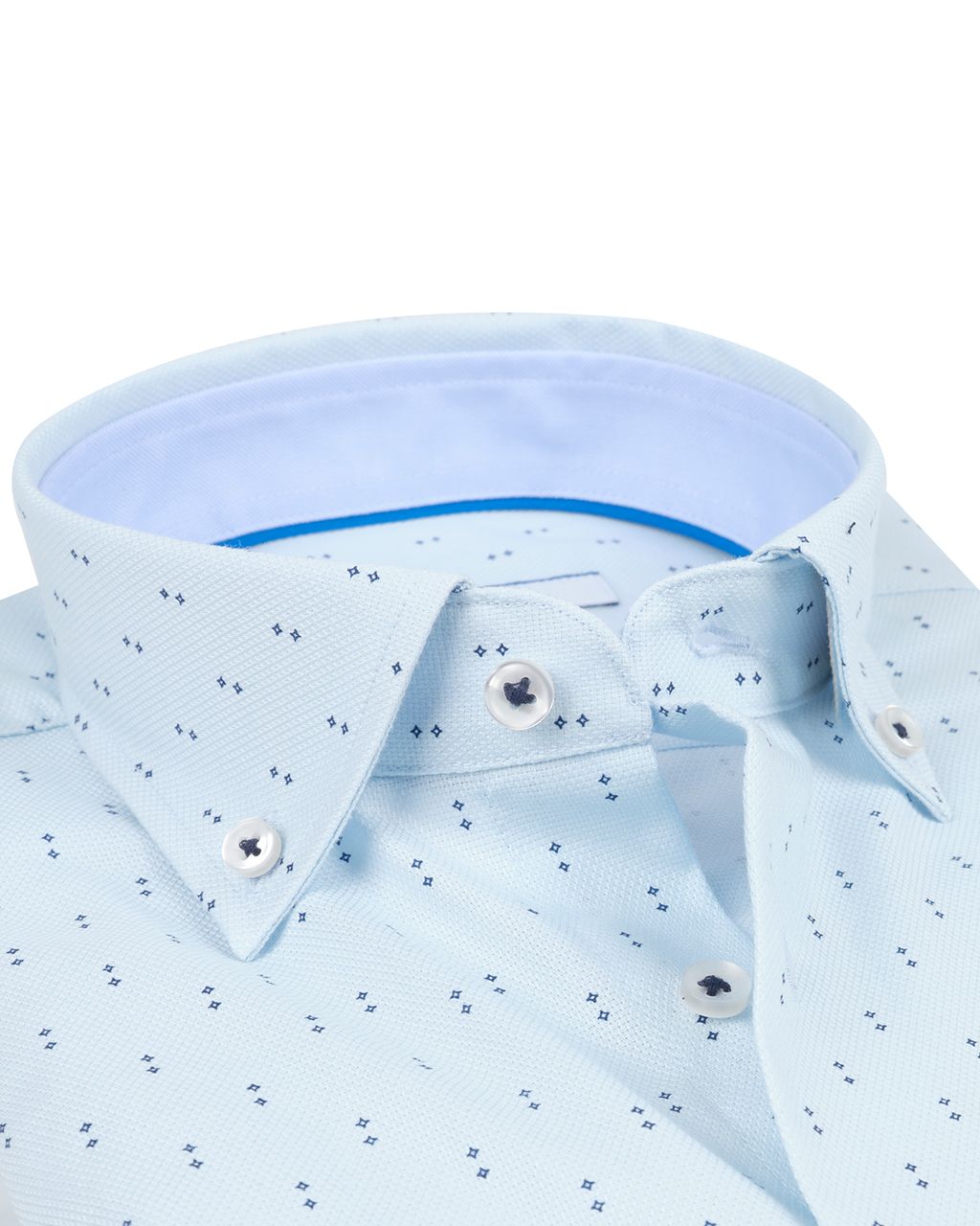 The BLUEPRINT Premium Trendy Overhemd LM Lichtblauw dessin 078407-001-L