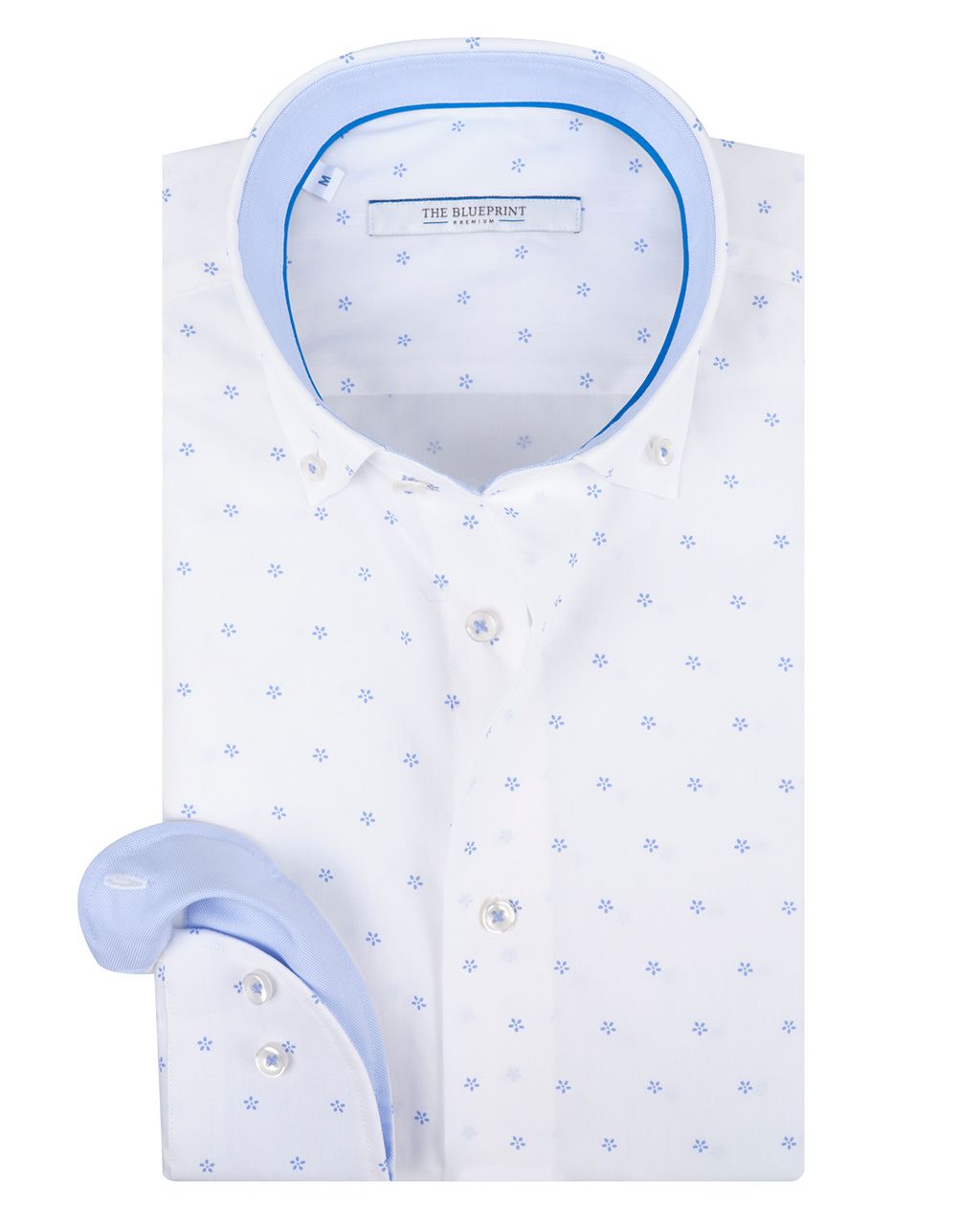 The BLUEPRINT Premium Trendy Overhemd LM Wit dessin 078408-001-L