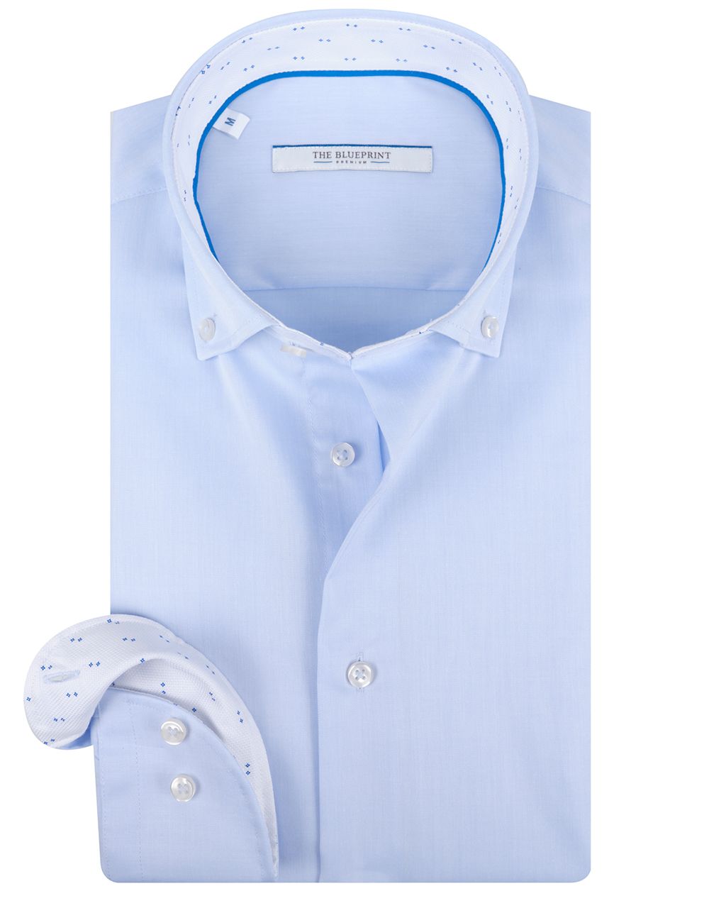 The BLUEPRINT Premium Trendy Overhemd LM Lichtblauw uni 078478-001-L