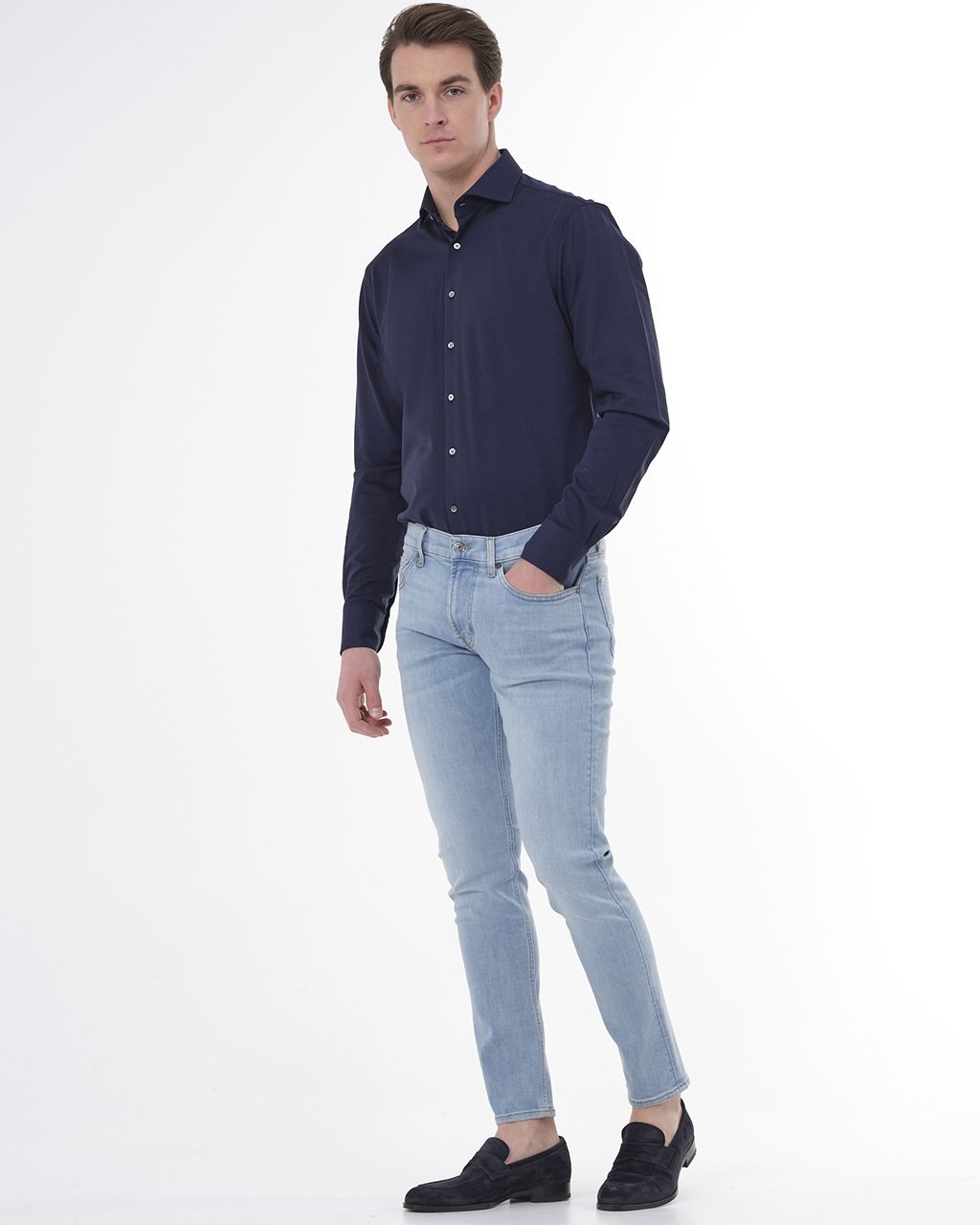 7 For All Mankind Slimmy Tapered Tek Jeans Blauw 078493-001-28