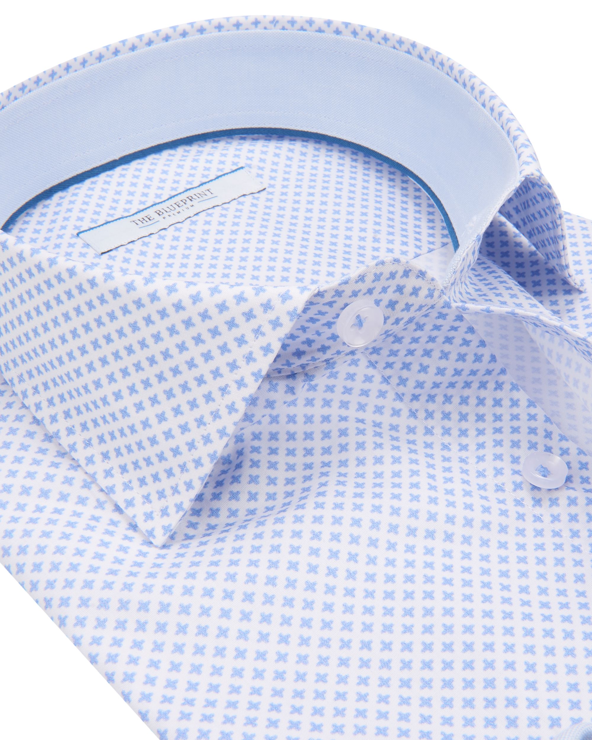 The BLUEPRINT Premium Trendy overhemd LM Blauw dessin 078634-001-L