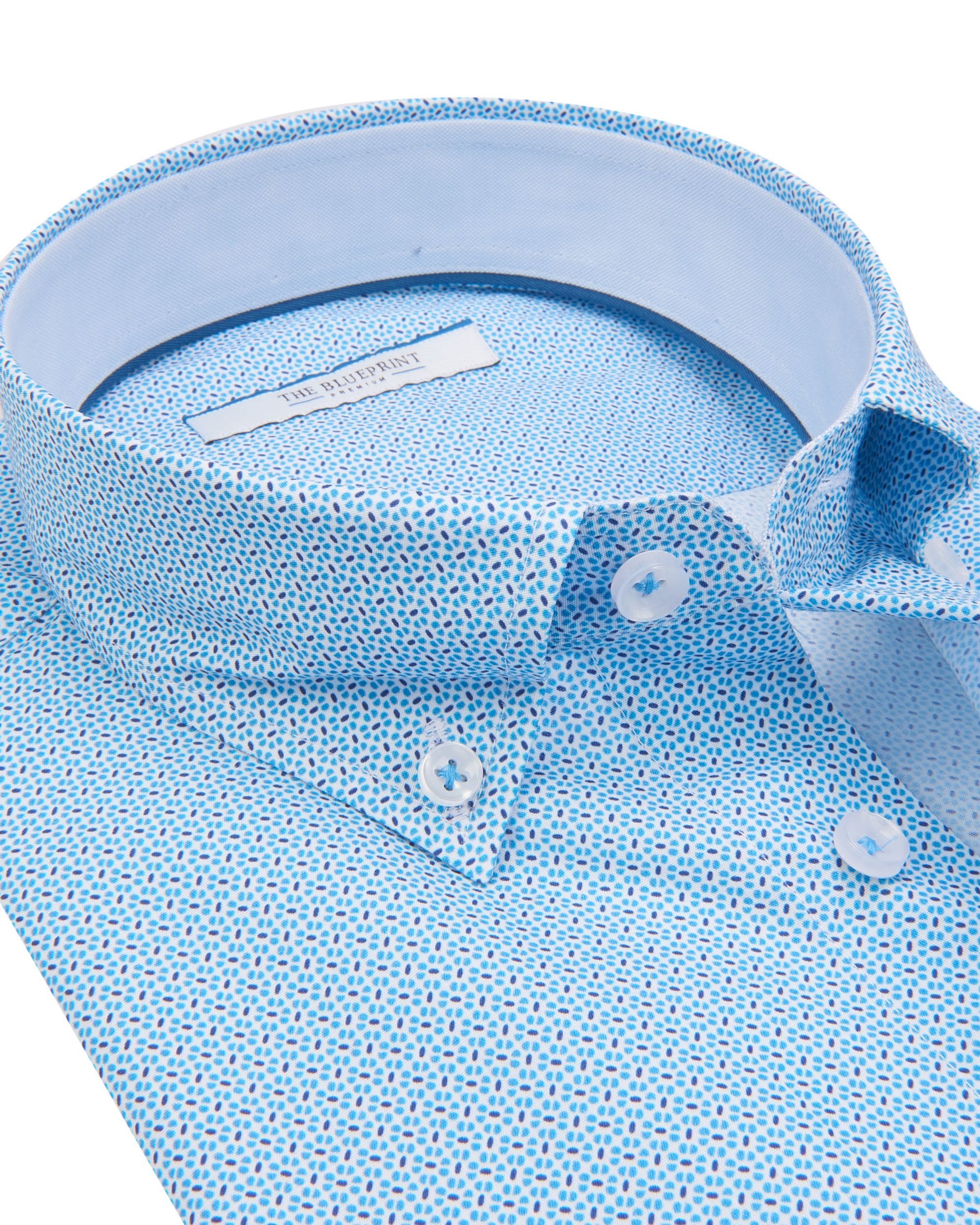 The BLUEPRINT Premium Trendy overhemd LM Aqua dessin 078637-001-L