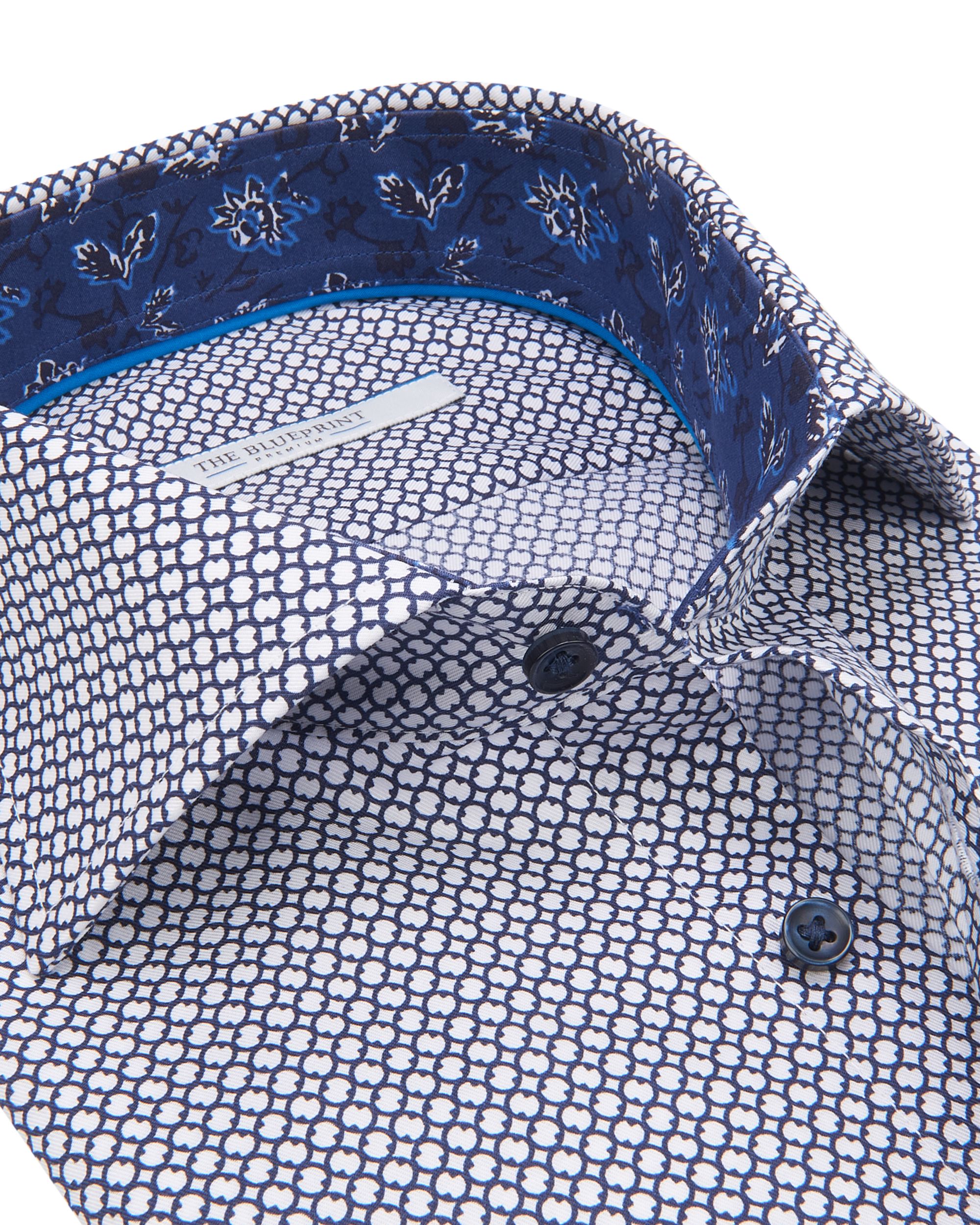 The BLUEPRINT Premium Trendy overhemd LM Wit dessin 078644-001-L