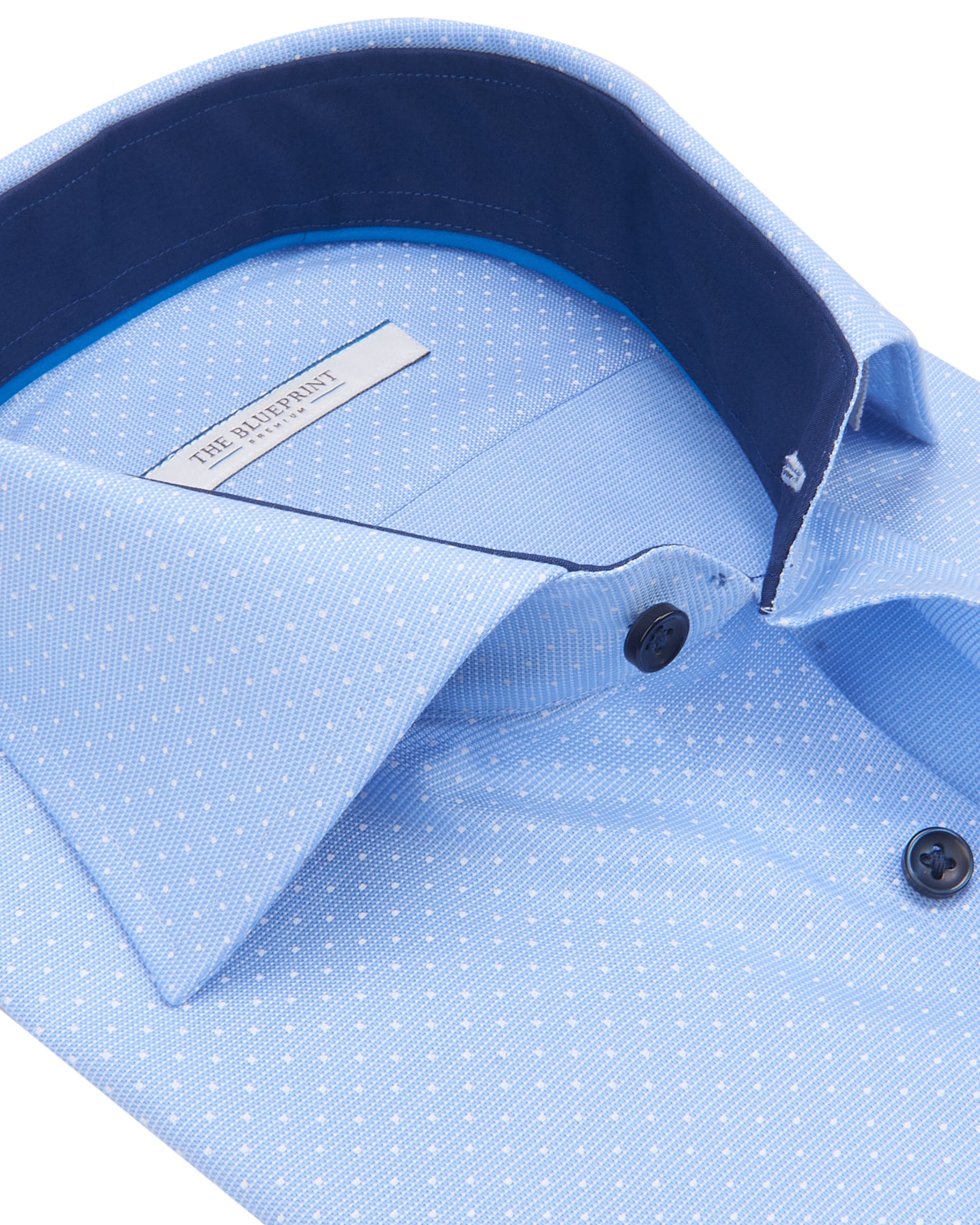The BLUEPRINT Premium Trendy overhemd LM Blauw stip  078650-001-L