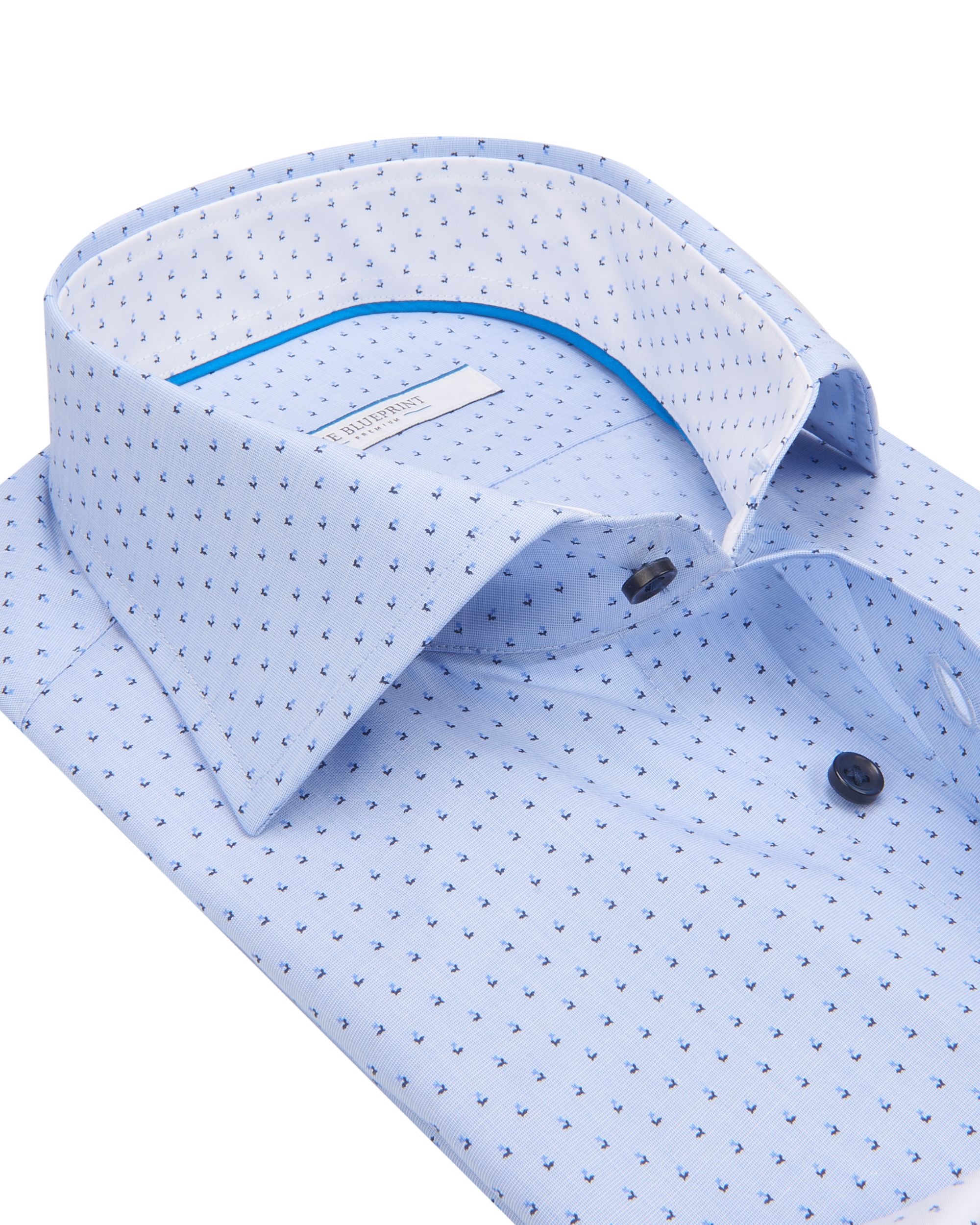 The BLUEPRINT Premium Trendy overhemd LM Lichtblauw dessin 078655-001-L