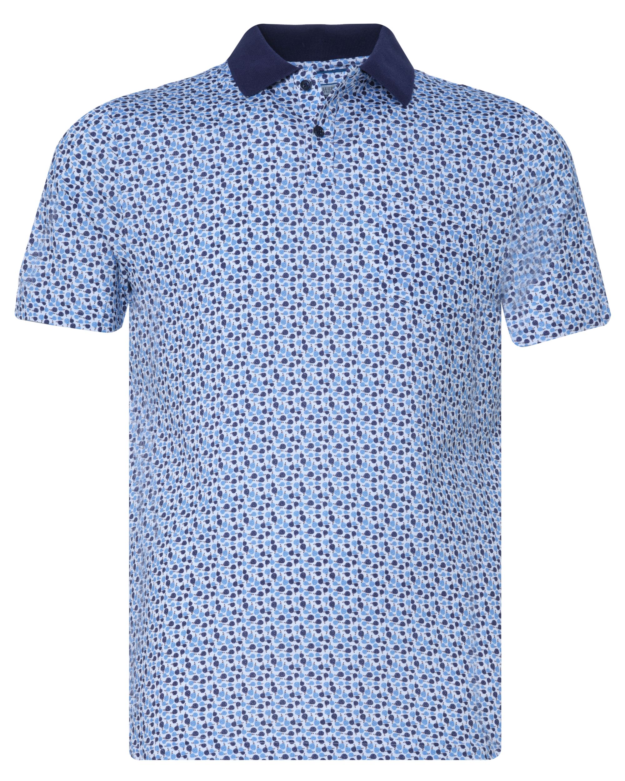 The BLUEPRINT Premium Polo KM Blauw dessin 078690-001-L