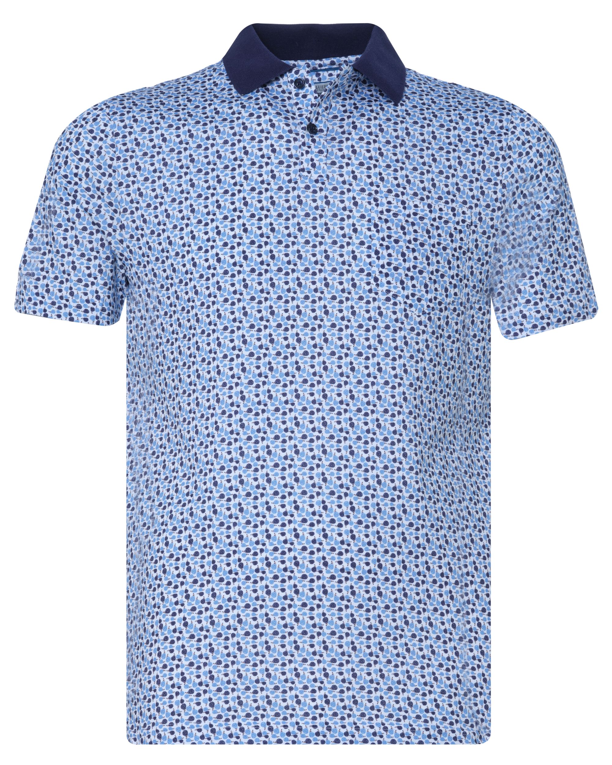 The BLUEPRINT Premium Polo KM Blauw dessin 078690-001-L