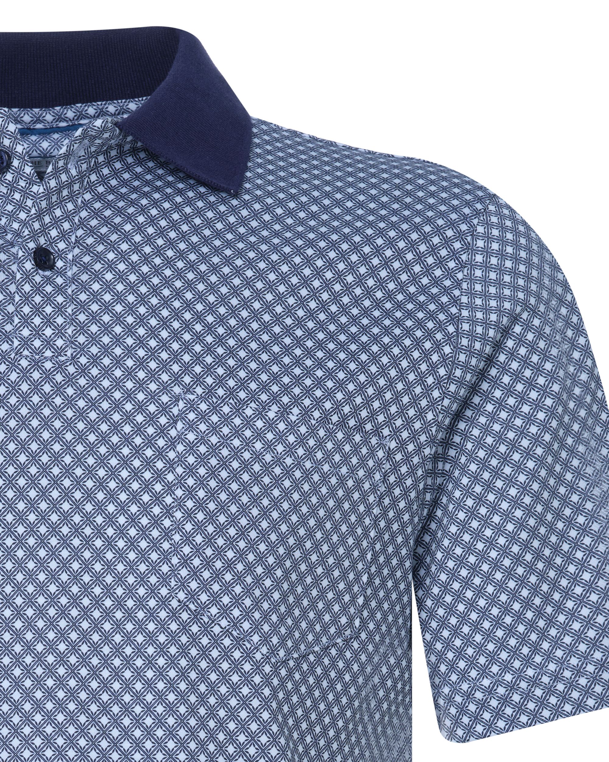 The BLUEPRINT Premium Polo KM Blauw dessin 078692-001-L