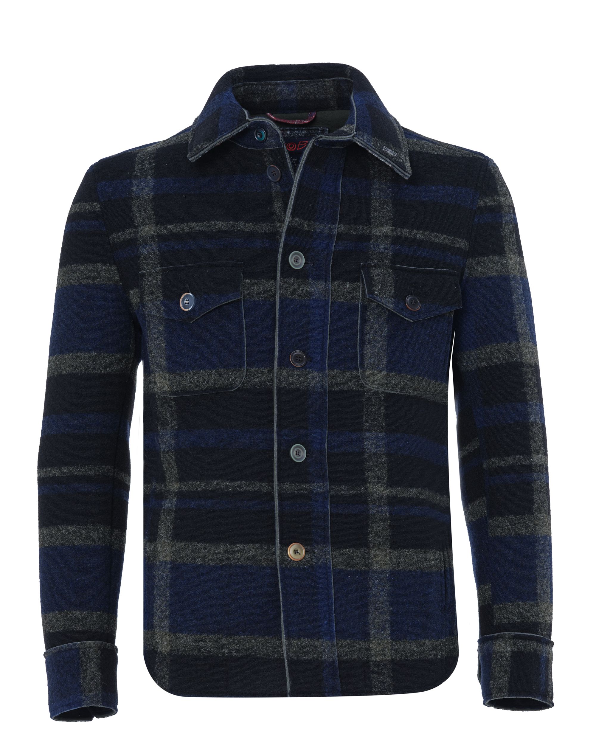 Bob Persy Overshirt Blauw ruit 078752-001-48