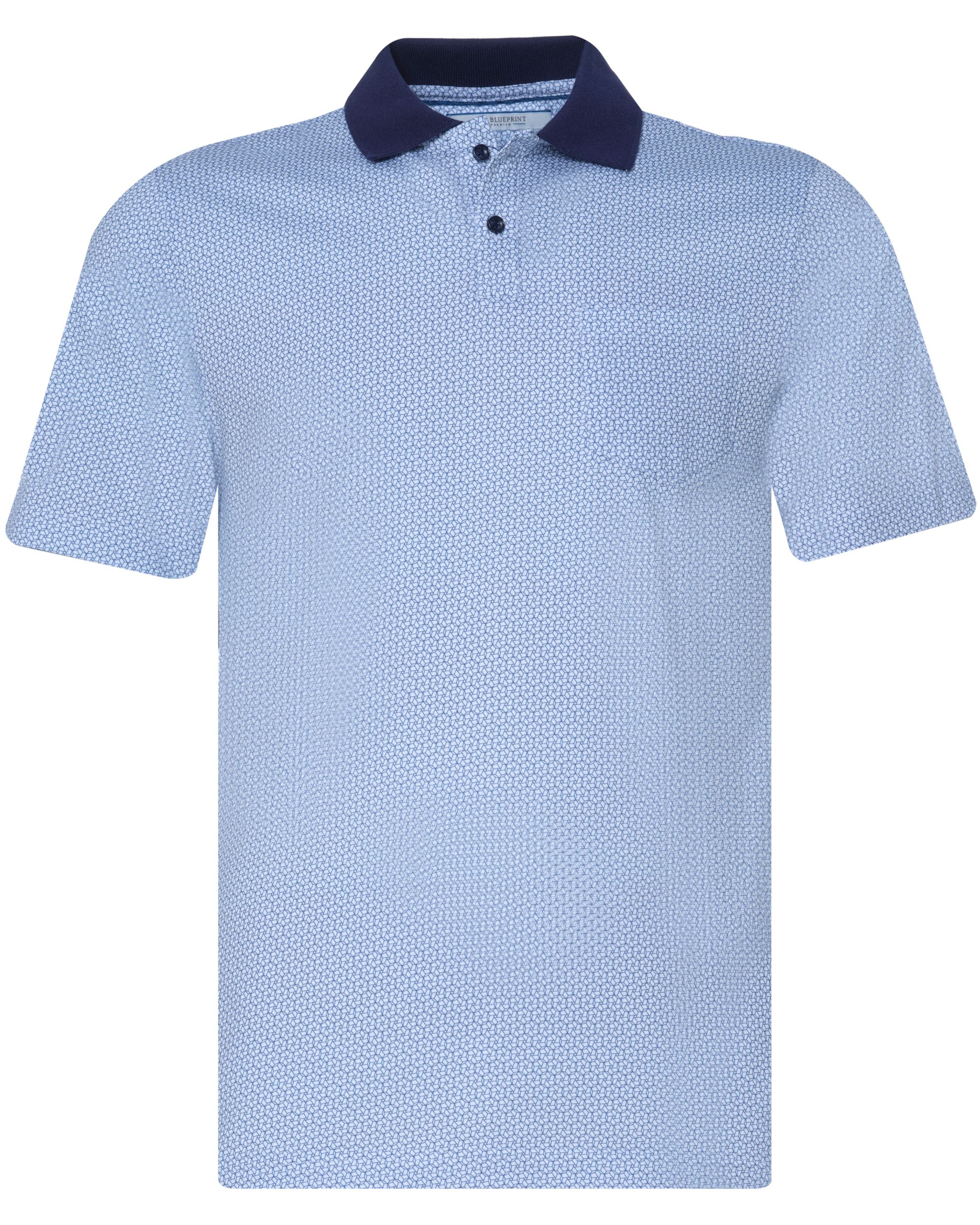 The BLUEPRINT Premium Polo KM Donkerblauw dessin 078832-001-L