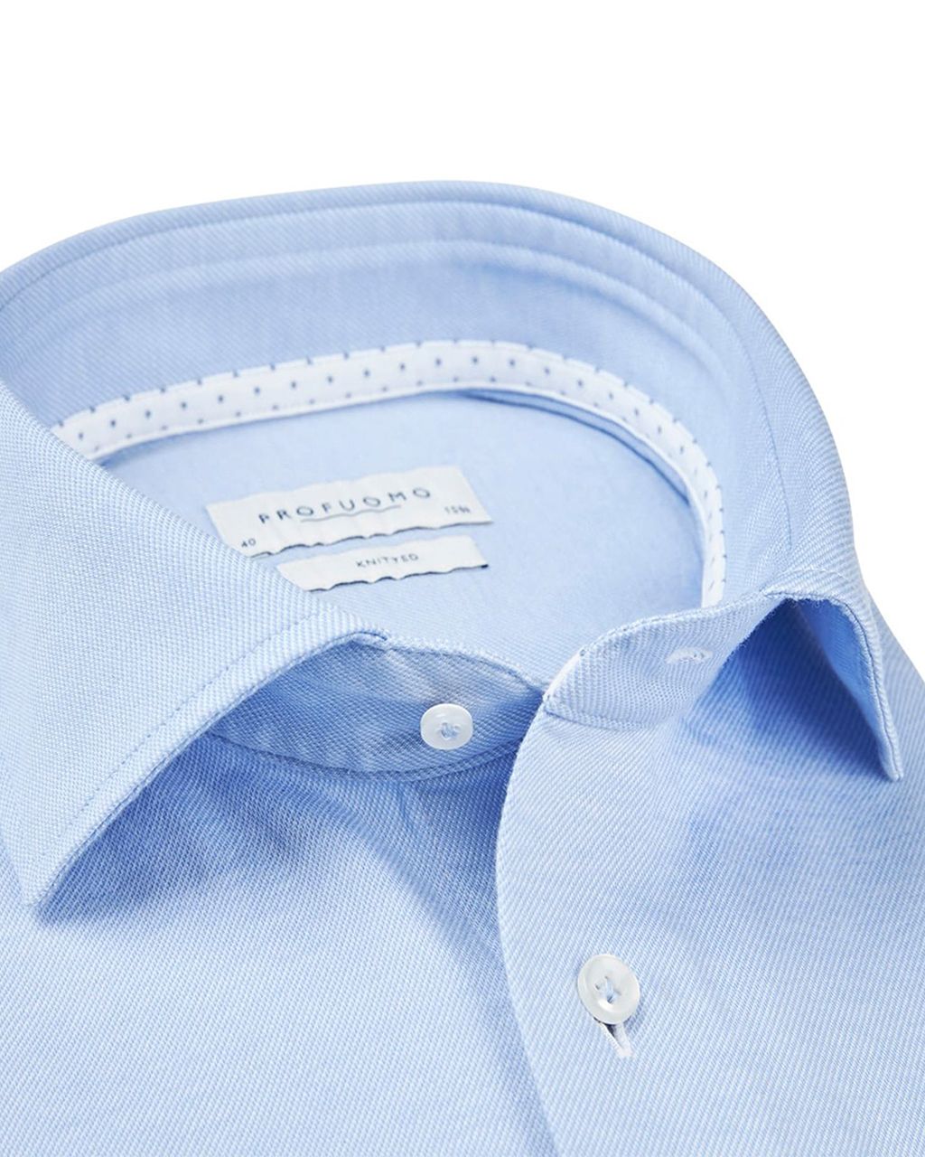 Profuomo Knitted Overhemd LM Blauw 079049-001-37