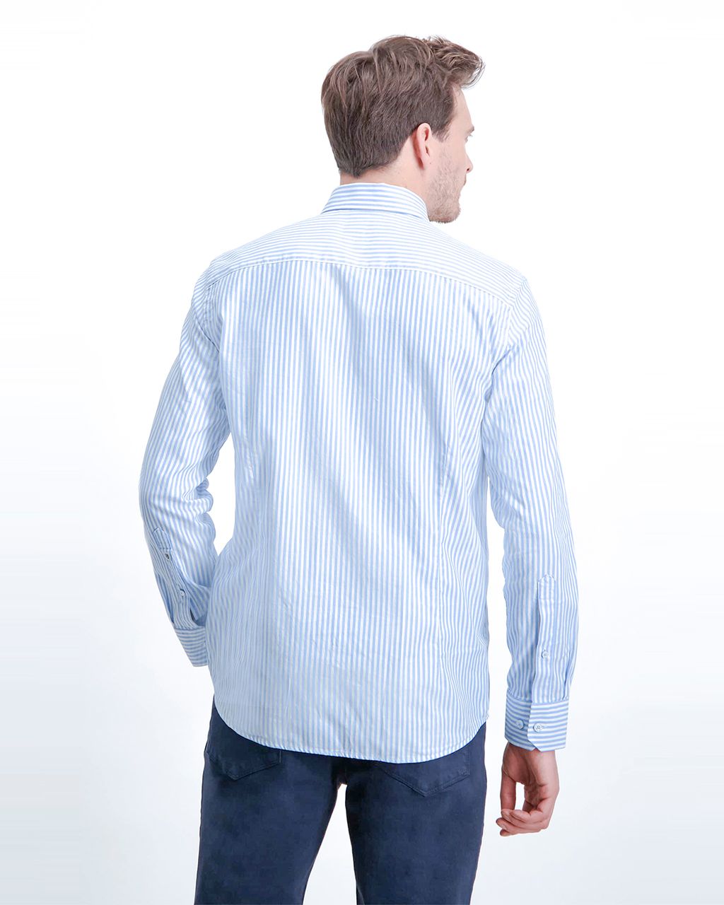 State of Art Casual Overhemd LM Licht blauw 079447-001-4XL