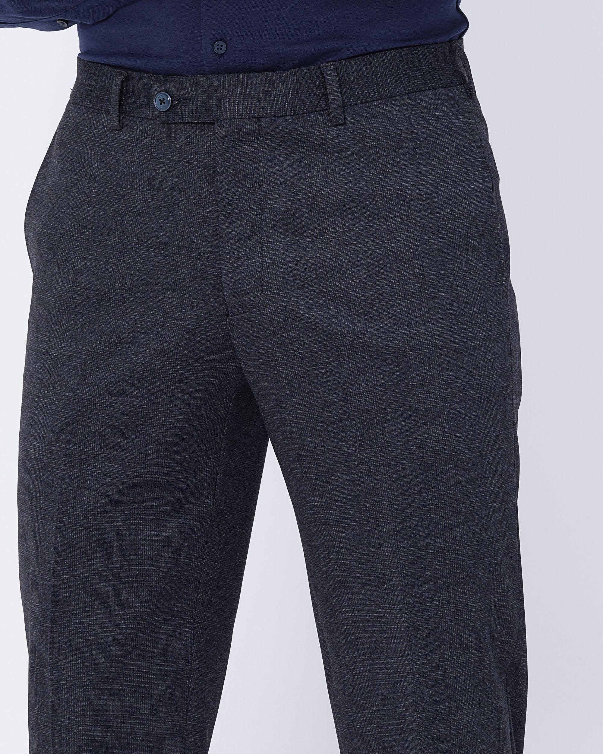 Recall Mix & Match Pantalon Donkerblauw grote ruit 080056-001-46